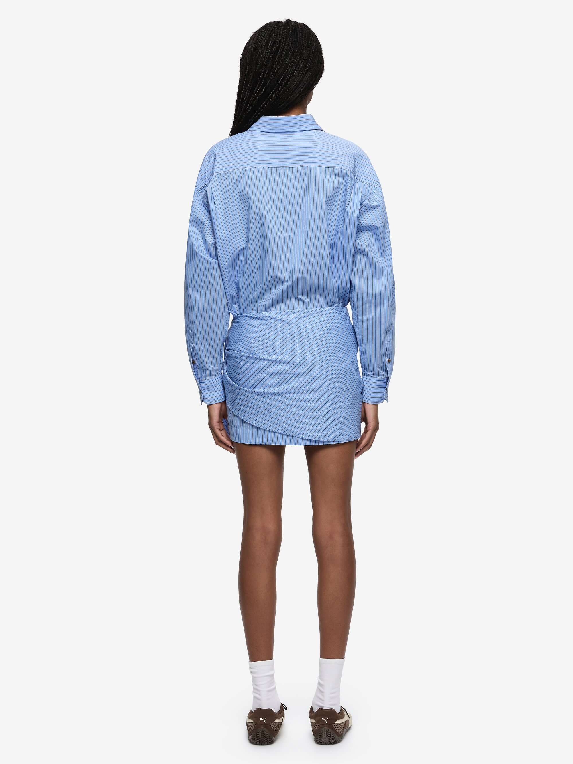 LINUS MINI SKIRT - CHAMBRAY BLUE STRIPE - Image 4