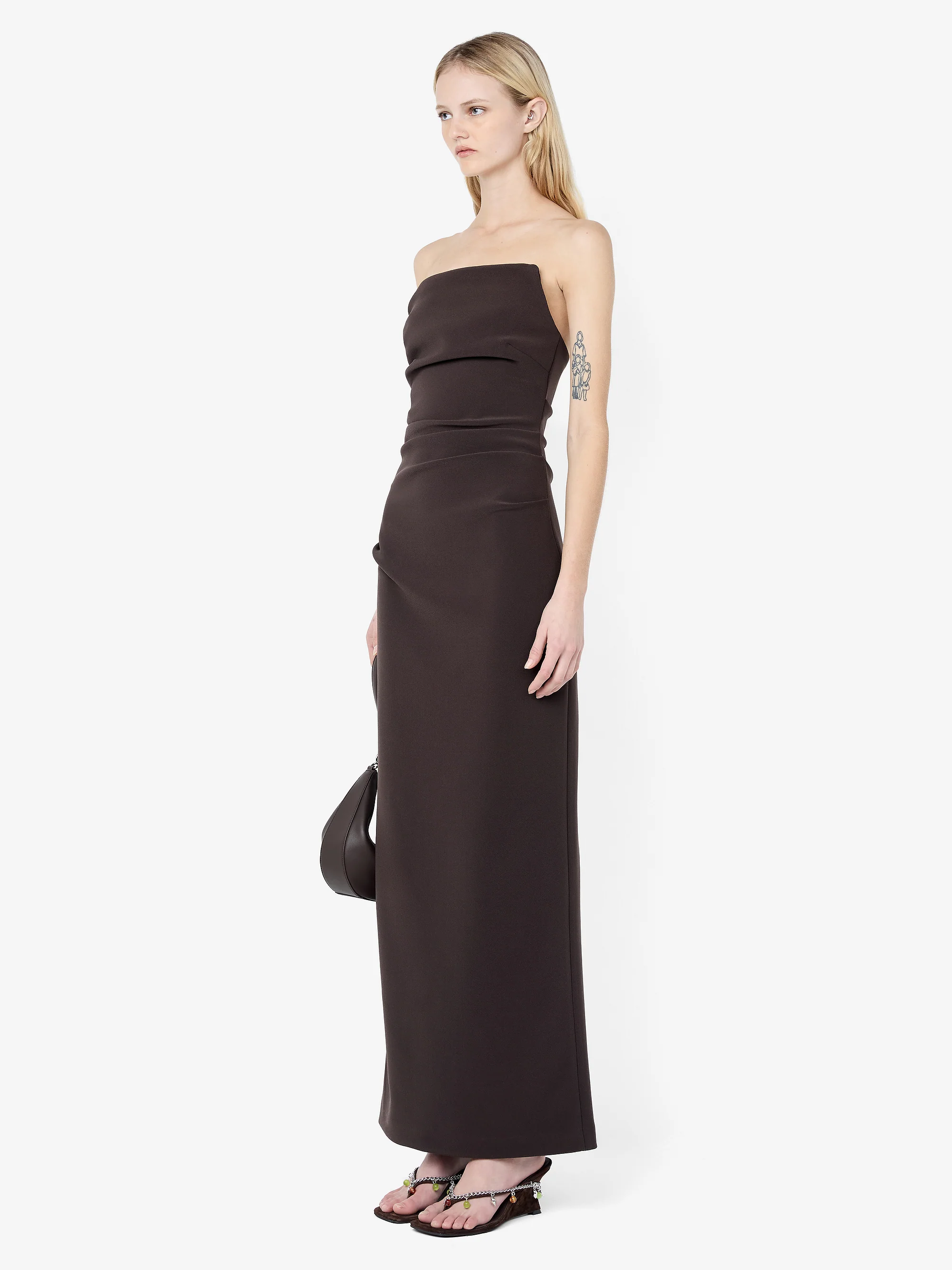 LIOR STRAPLESS DRESS - ESPRESSO - Image 2