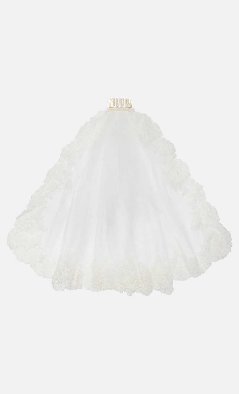 LUCINDA LACE VEIL - WHITE
