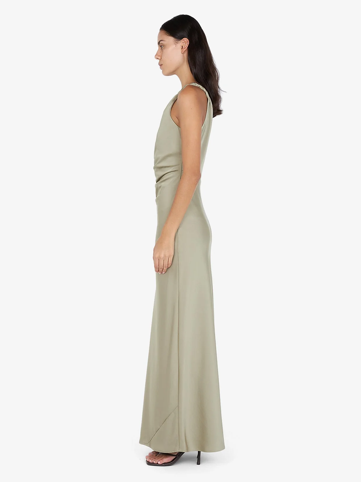 LUNETTA ASYM DRESS - SAGE - Image 4