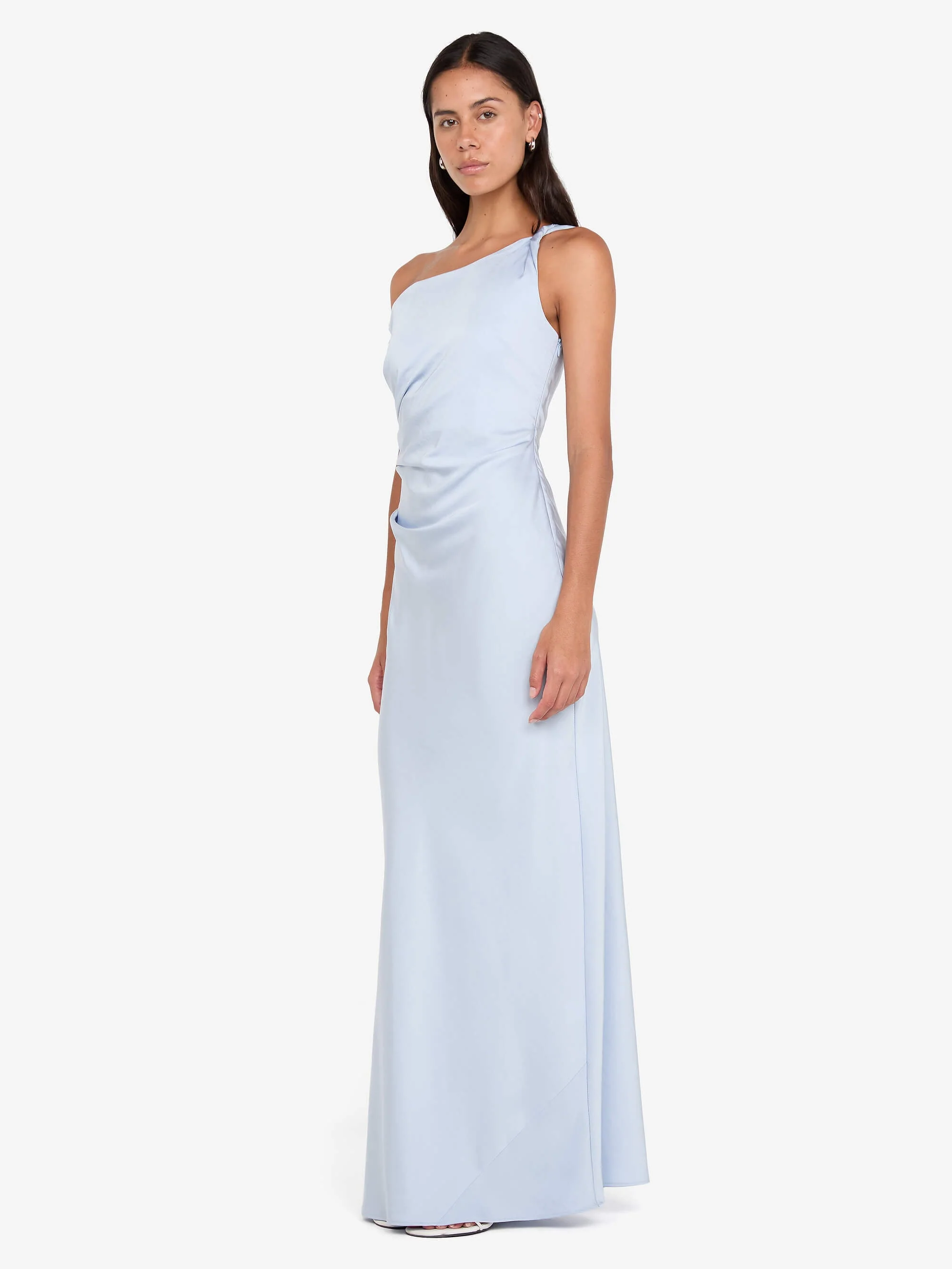 LUNETTA TWIST STRAP DRESS - DUSTY BLUE - Image 2