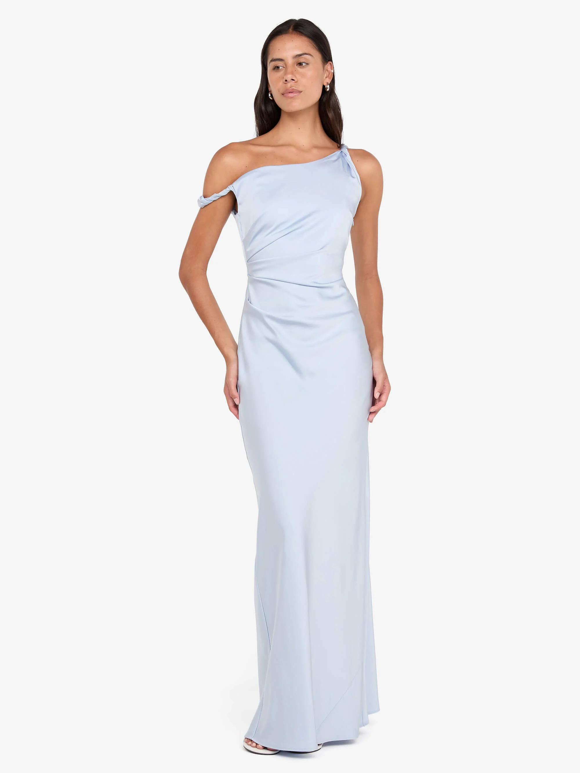 LUNETTA TWIST STRAP DRESS - DUSTY BLUE - Image 3