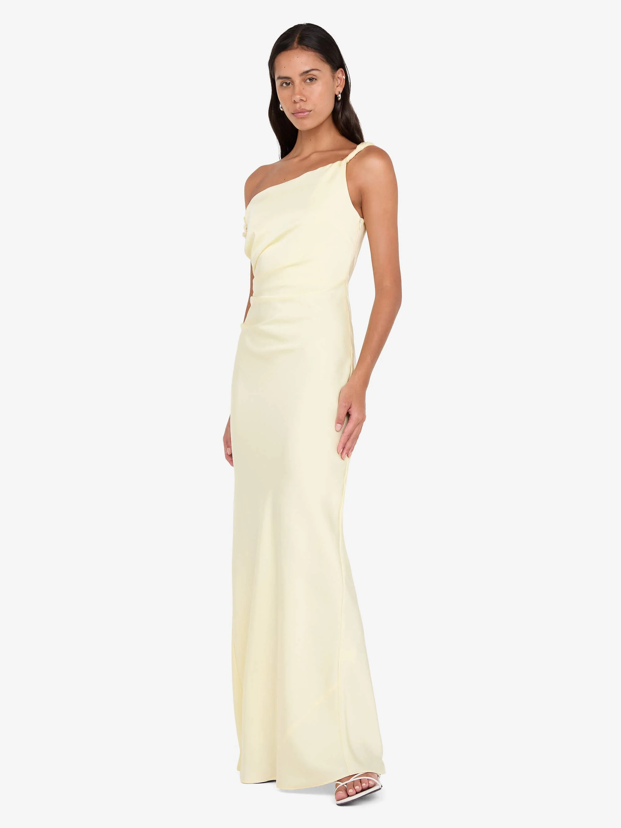 LUNETTA TWIST STRAP DRESS - ICE YELLOW - Image 3