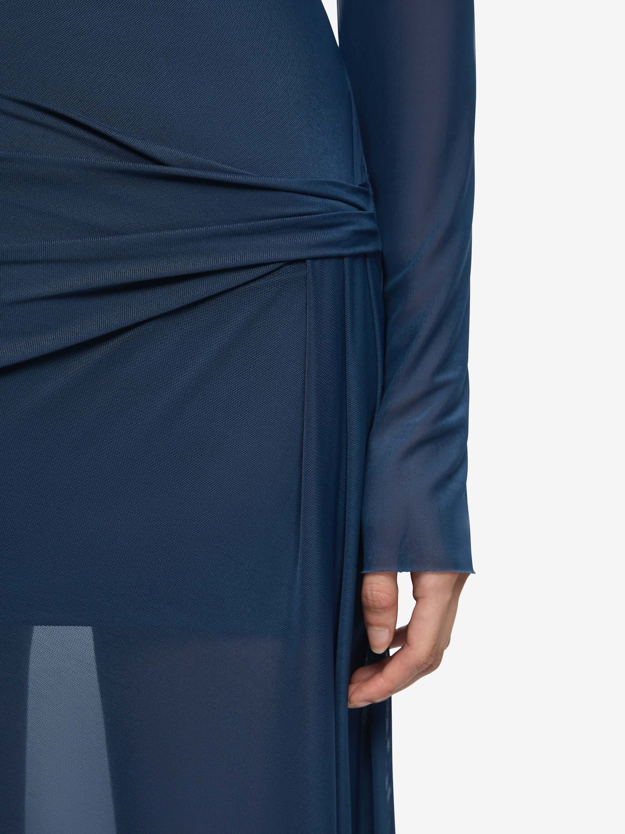 MARABOU LONG SLEEVE MAXI DRESS - PETROL - Image 4
