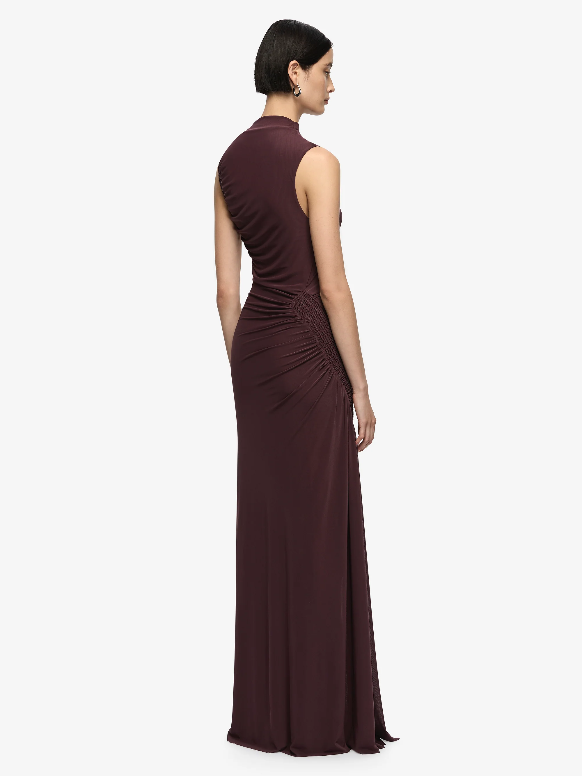 MARABOU MAXI DRESS - AUBERGINE - Image 5