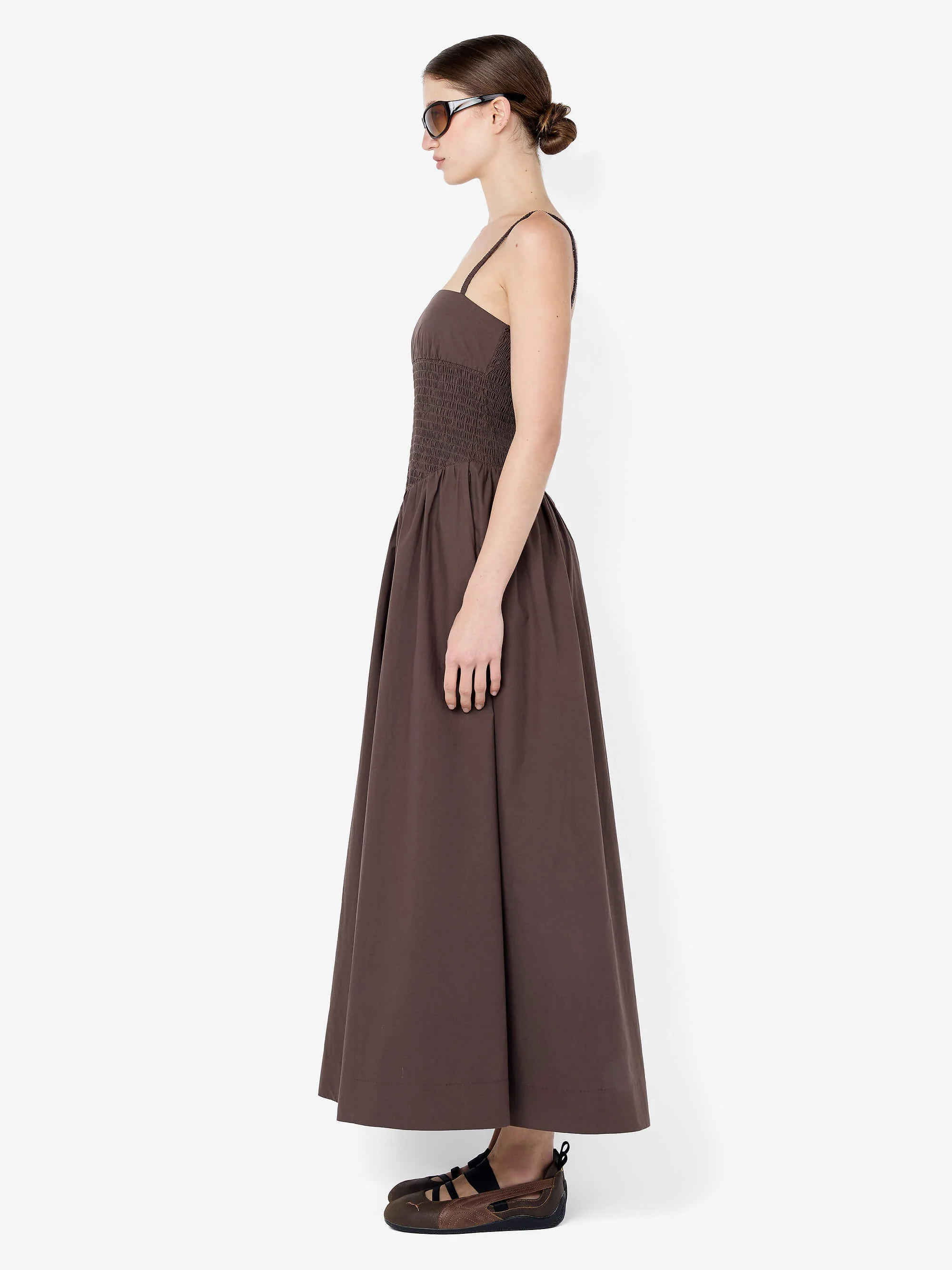 MARCELINE MAXI DRESS - DARK CHOCOLATE - Image 2