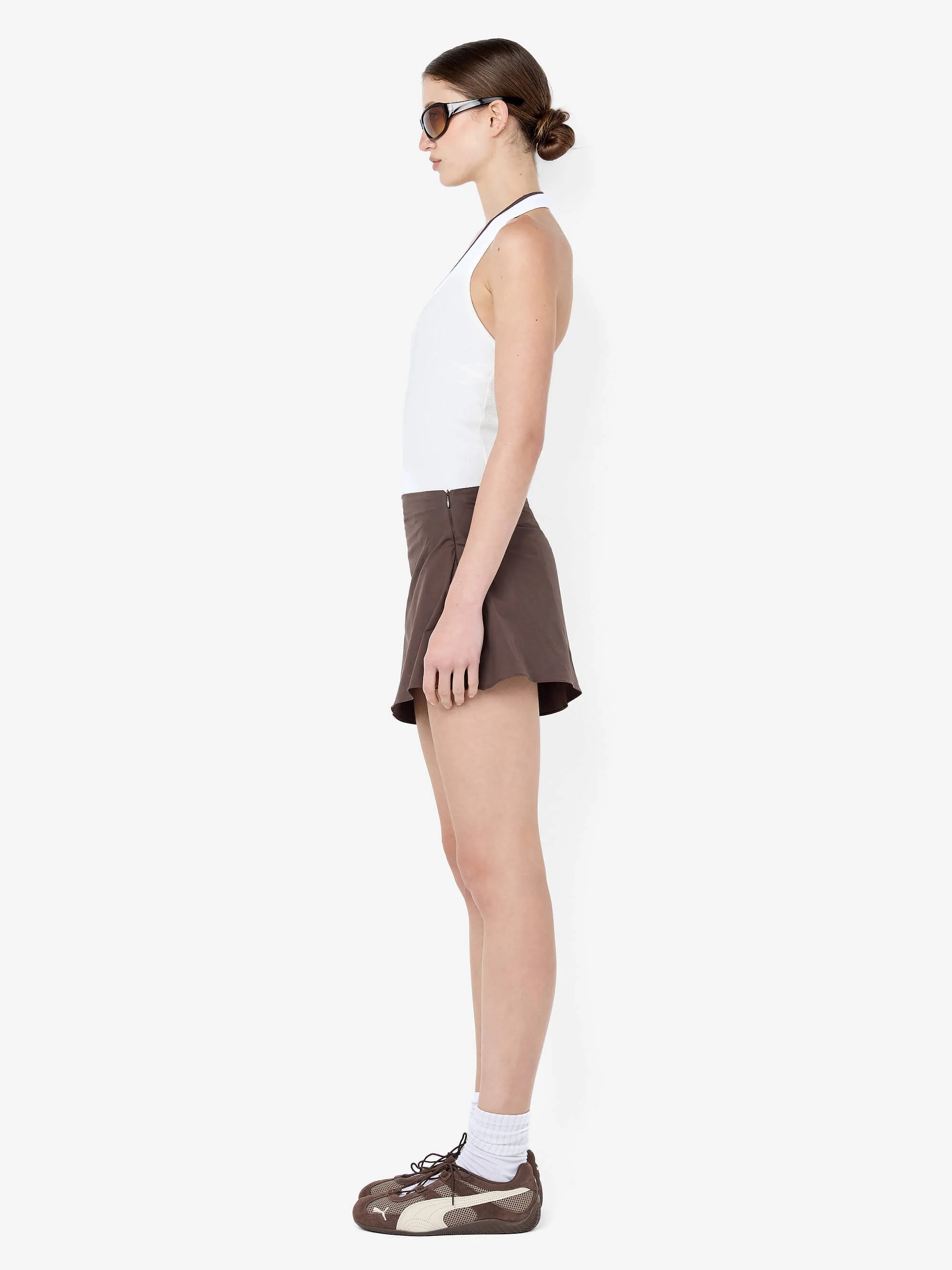 MARCELINE MINI SKIRT - DARK CHOCOLATE - Image 2