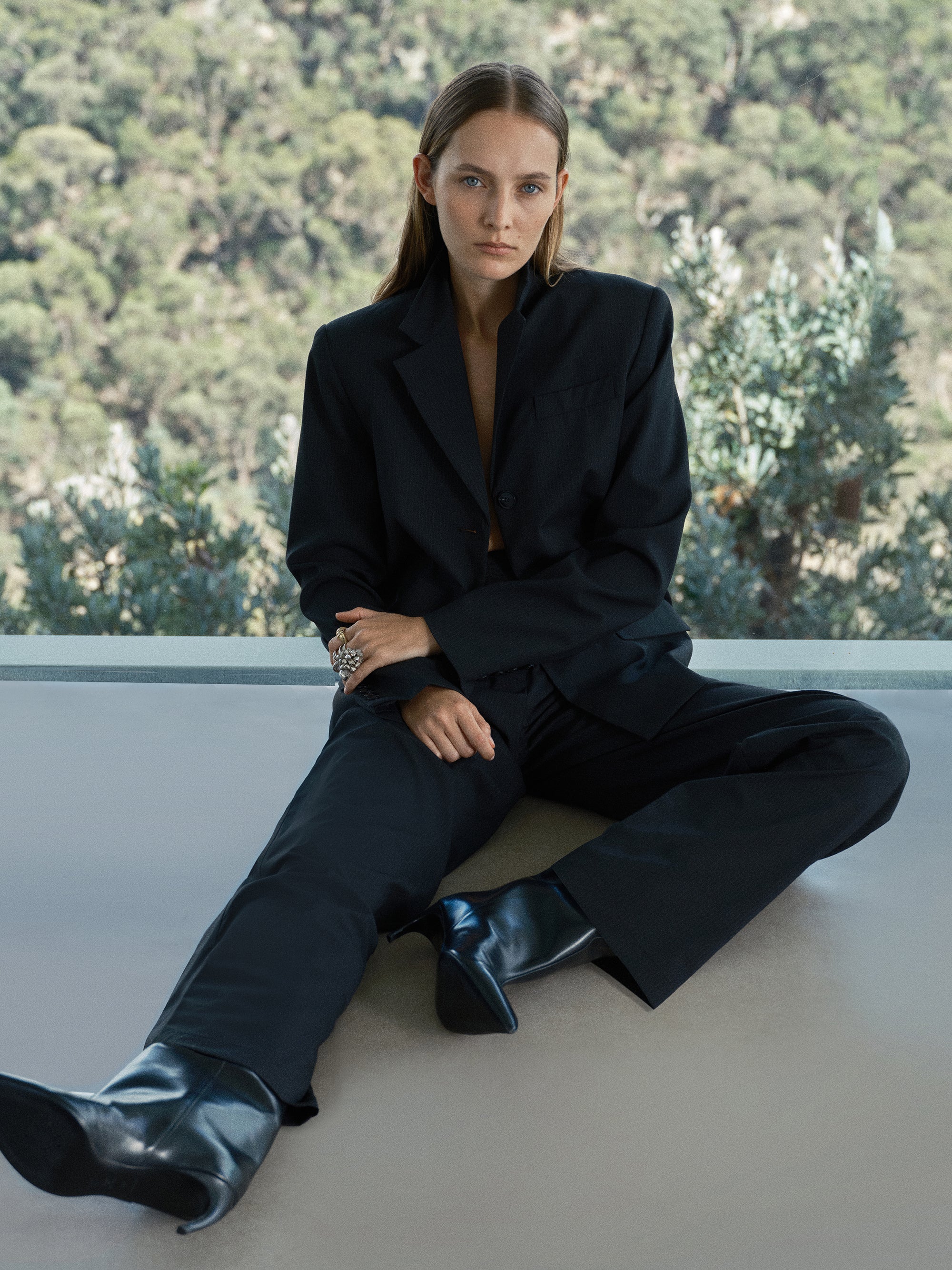 MARCELLI BLAZER  - BLACK/WHITE PINSTRIPE - Image 2