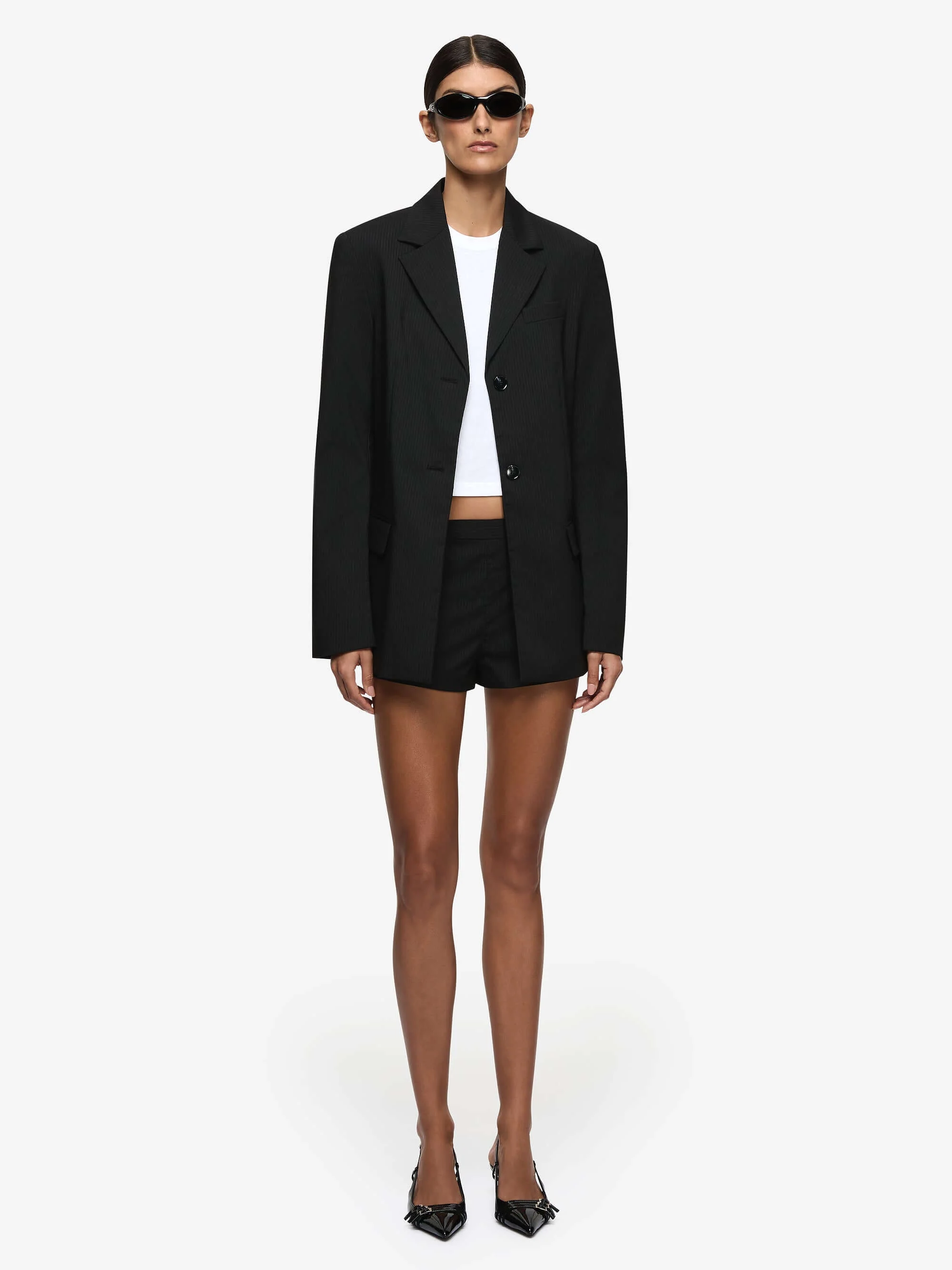 MARCELLI BLAZER  - BLACK/WHITE PINSTRIPE - Image 3