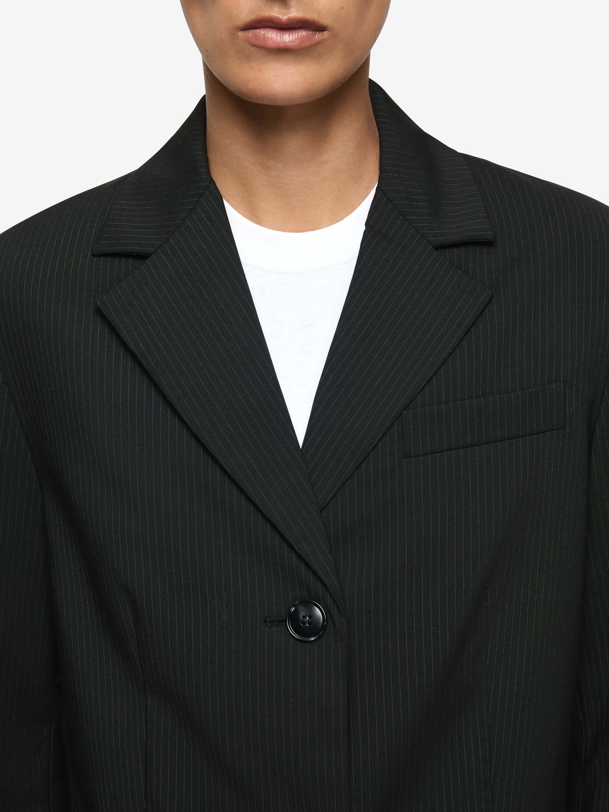 MARCELLI BLAZER  - BLACK/WHITE PINSTRIPE - Image 4