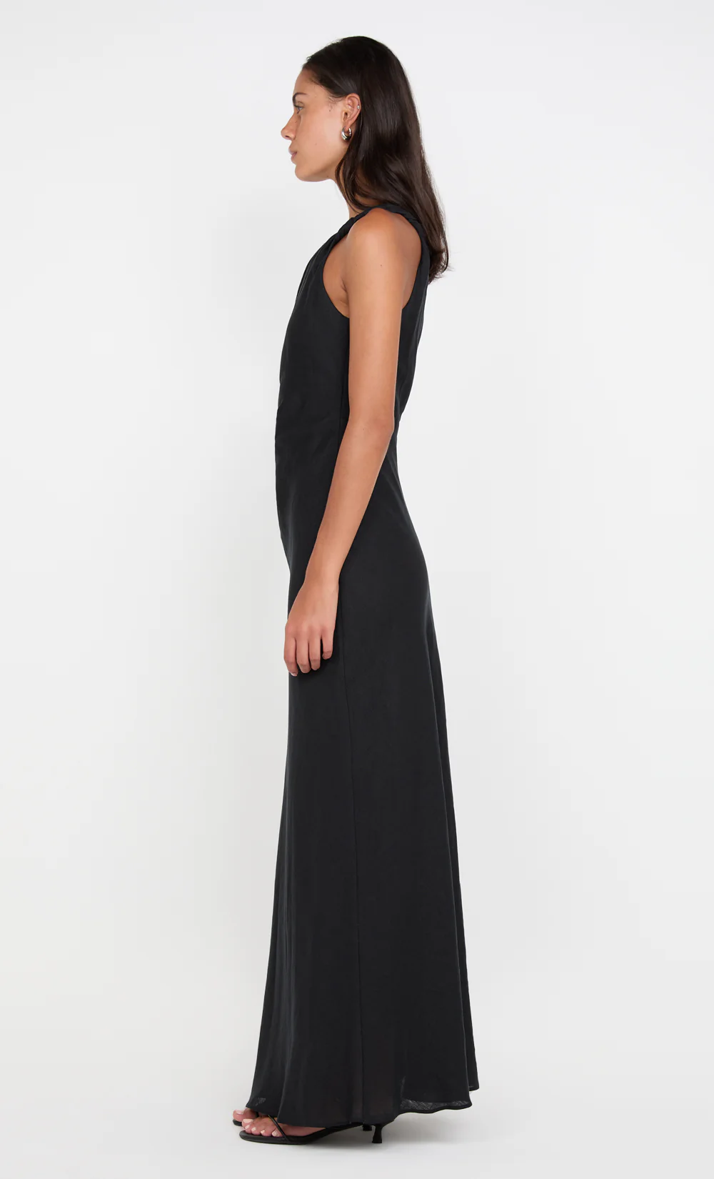 MELANIE ASYM MAXI DRESS - BLACK - Image 3