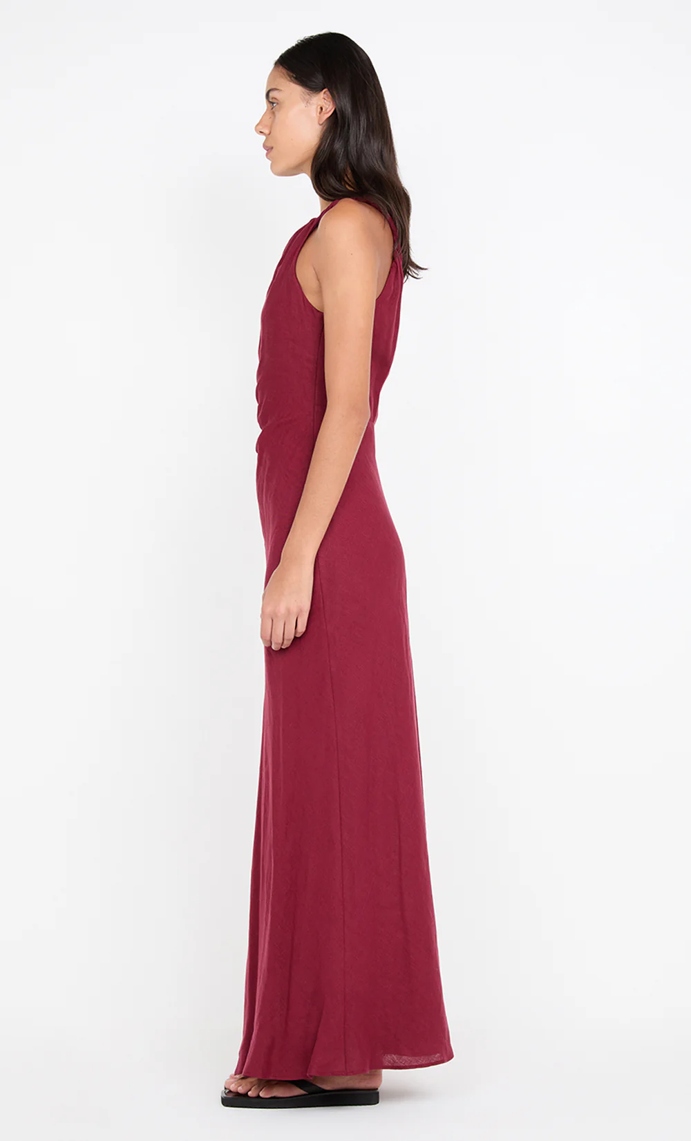 MELANIE ASYM MAXI DRESS - PLUM - Image 3