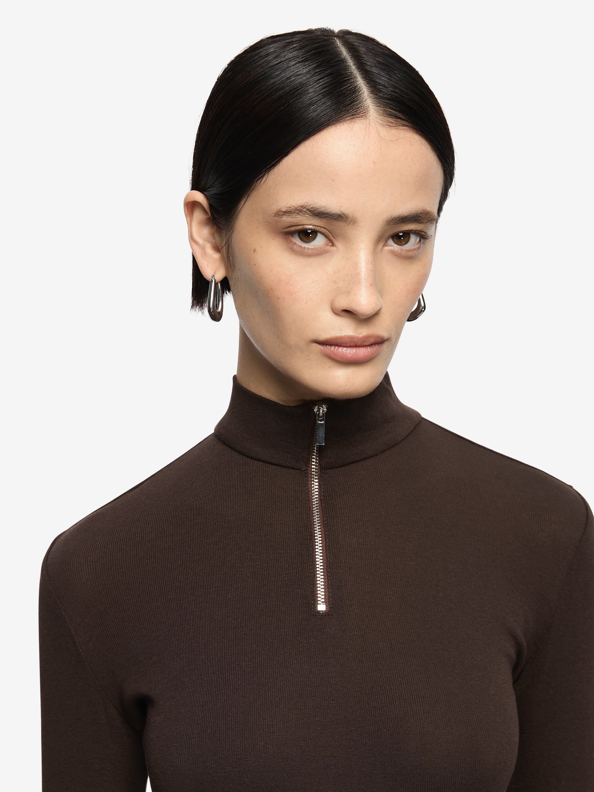 MONETA LONG SLEEVE TOP - DARK CHOCOLATE - Image 2