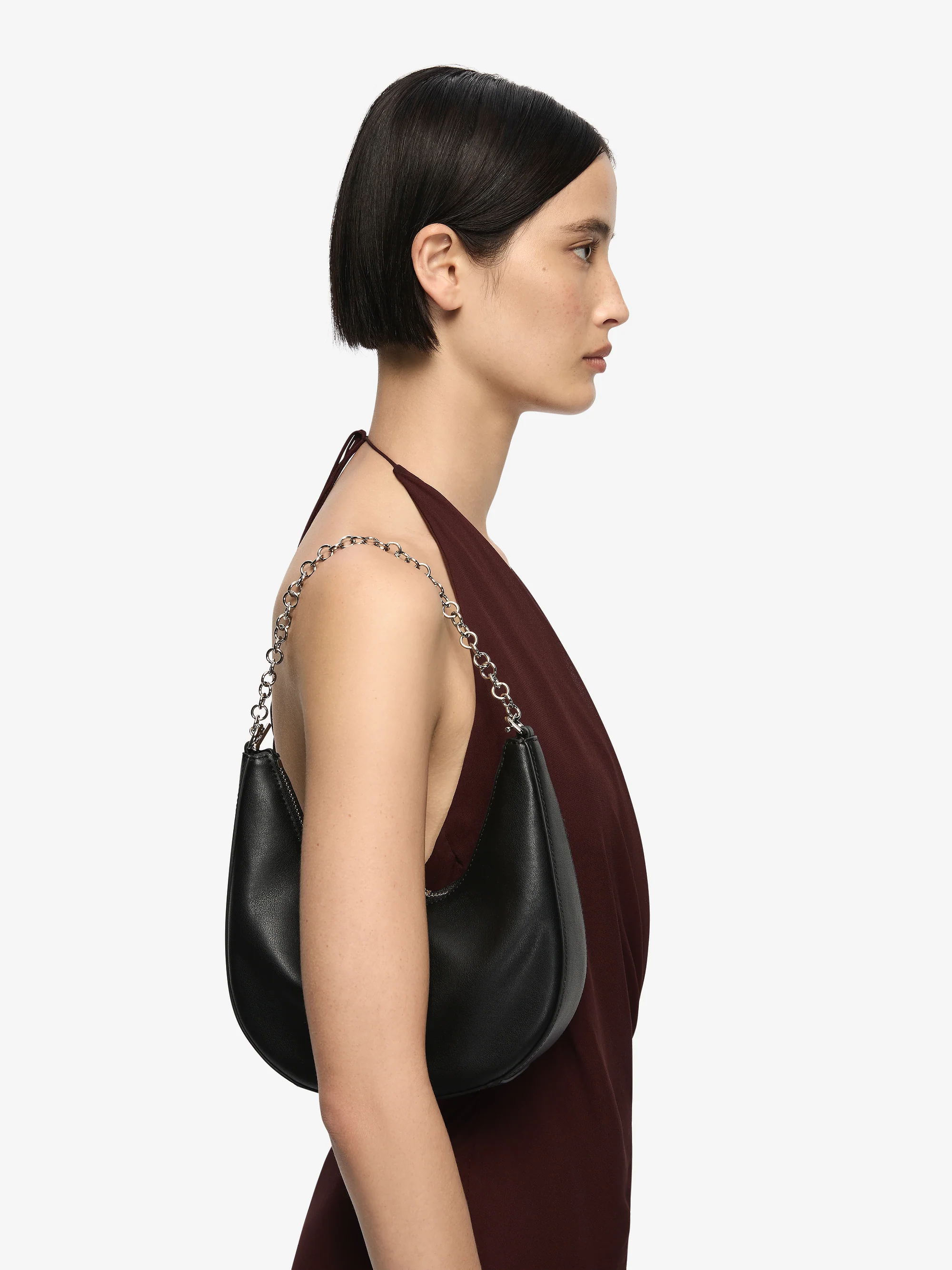 MYRA PETIT SAC BAG - BLACK LEATHER/SILVER - Image 3
