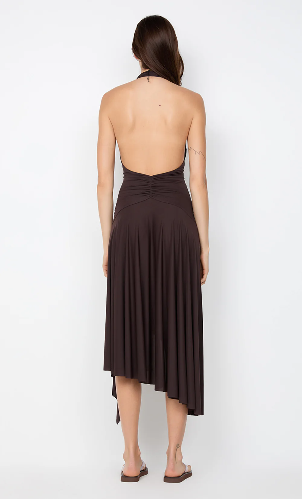 NESSIE HALTER DRESS - DARK CHOCOLATE - Image 4