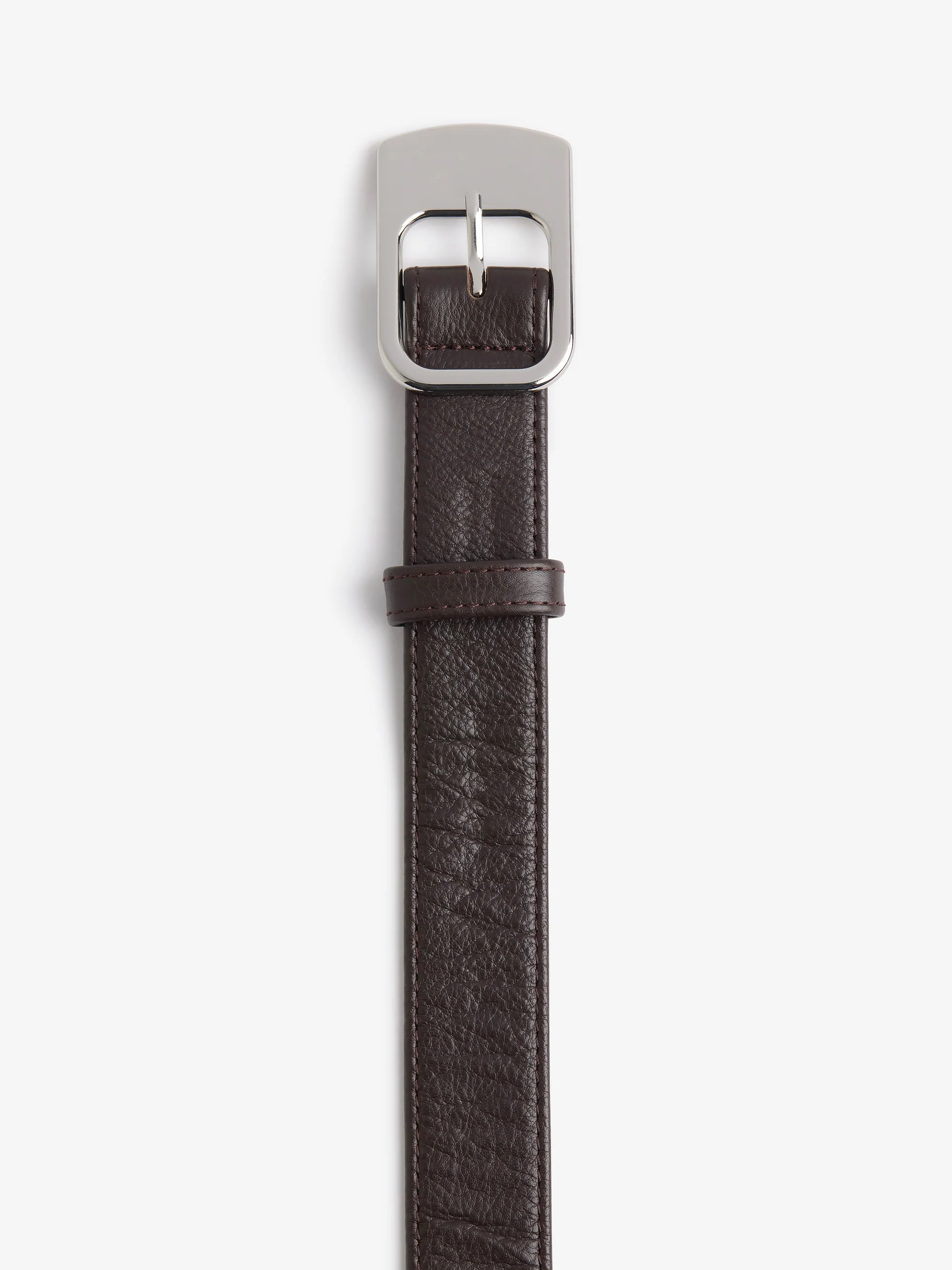 NYX BELT - CHOC LEATHER/SILVER - Image 3