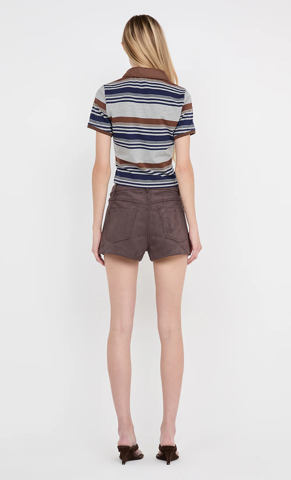 PARKER POLO TEE - STRIPE INK/CHOC/GREY - Image 7