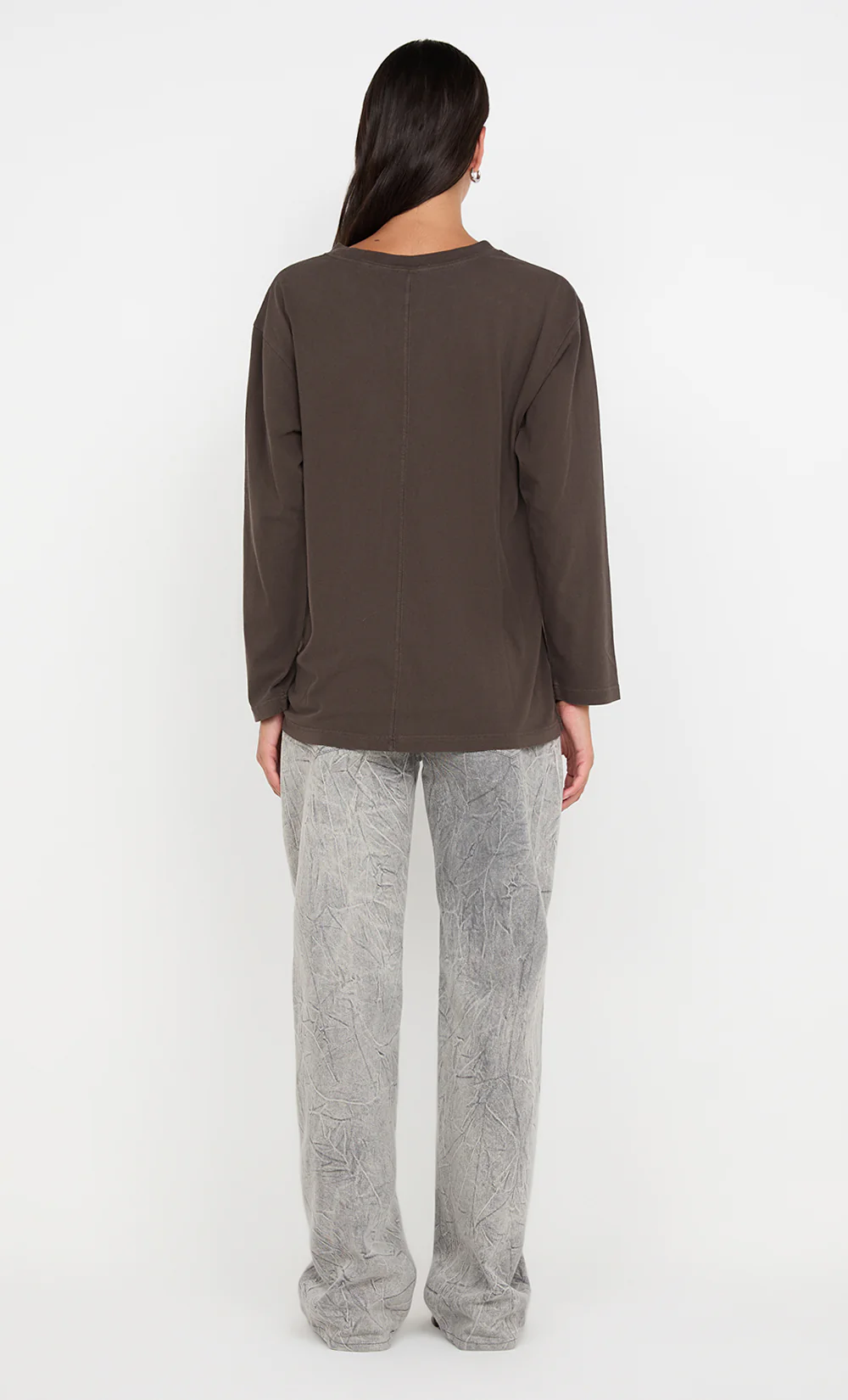 PIP LONG SLEEVE TOP - DARK CHOCOLATE - Image 2