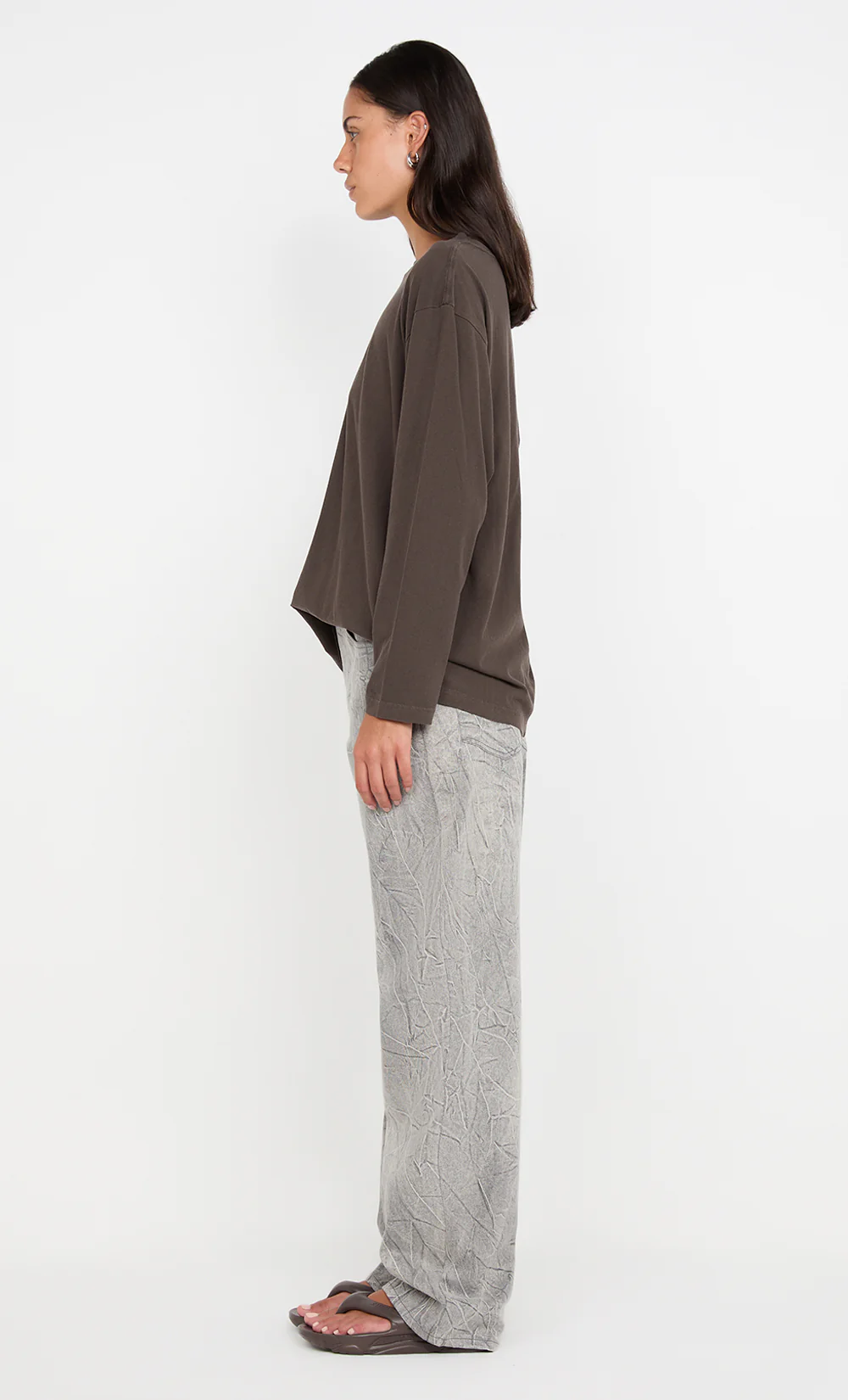 PIP LONG SLEEVE TOP - DARK CHOCOLATE - Image 4