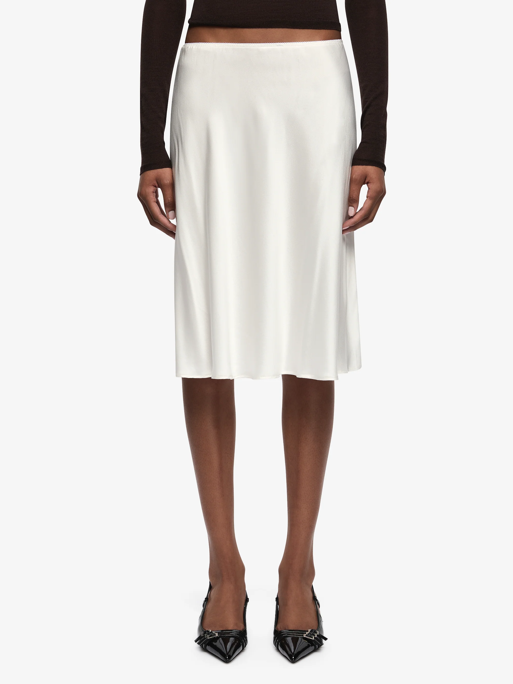 PIPER BIAS MIDI SKIRT - IVORY - Image 2