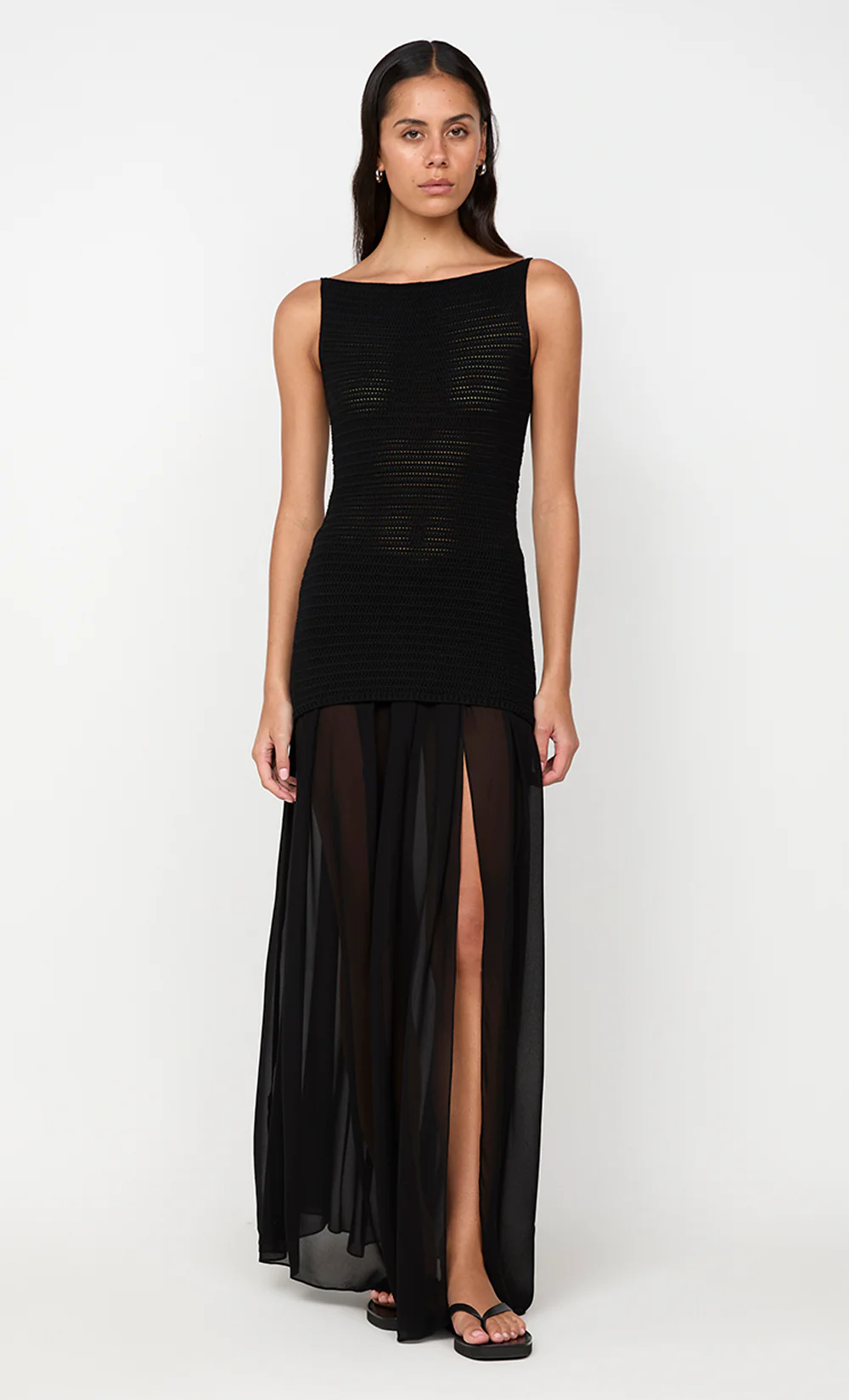 RAVYN BOAT NECK TOP - BLACK - Image 6