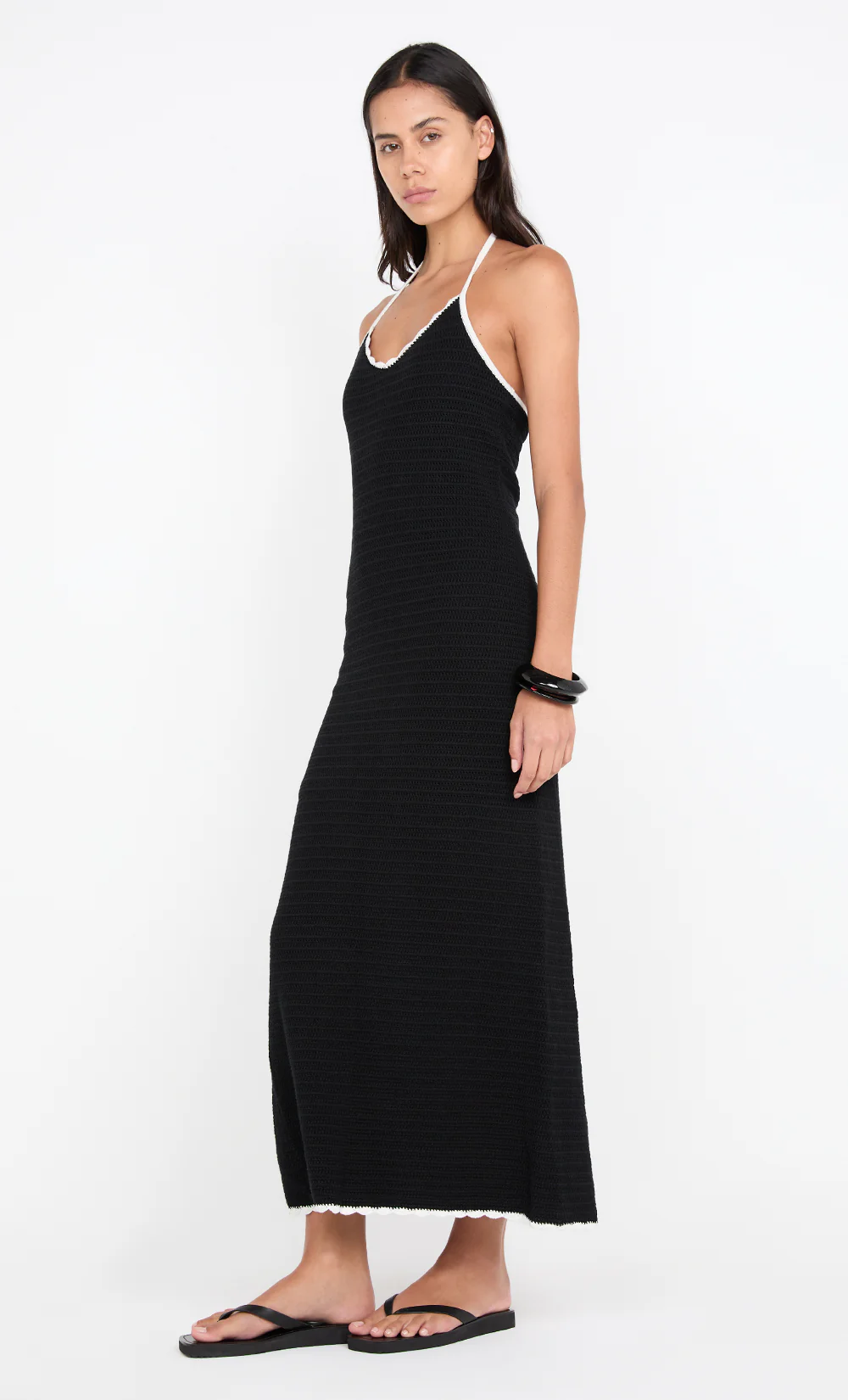 RAVYN HALTER MAXI DRESS - BLACK/WHITE - Image 3