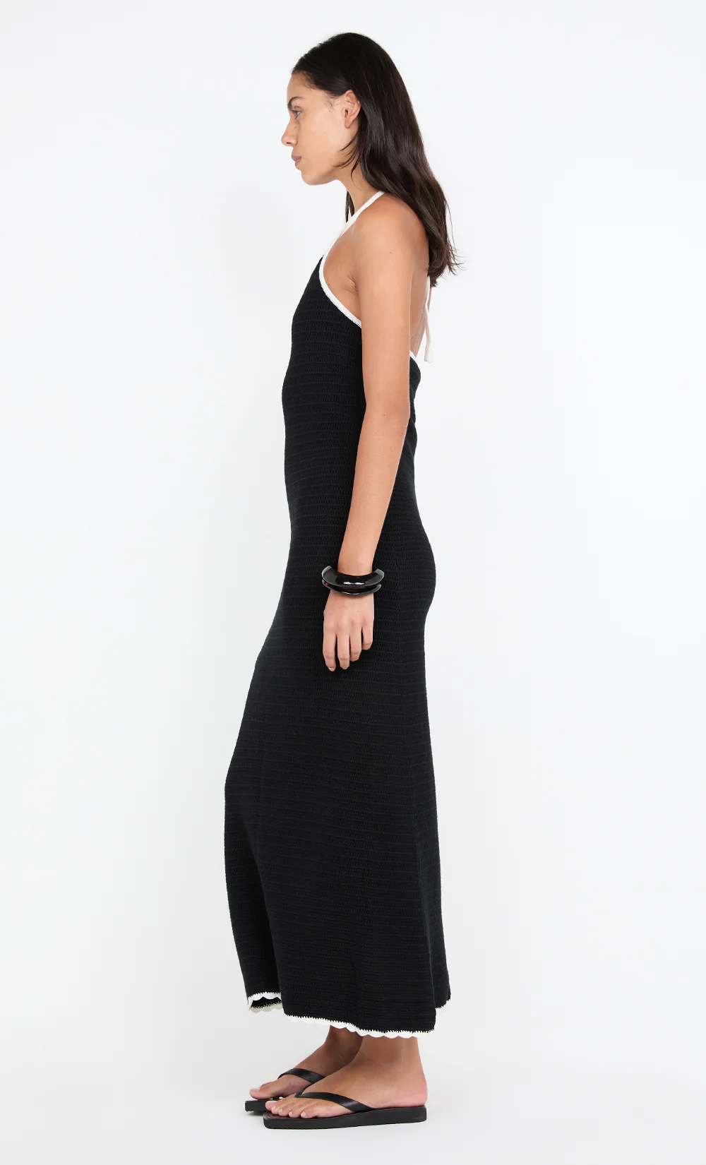 RAVYN HALTER MAXI DRESS - BLACK/WHITE - Image 4