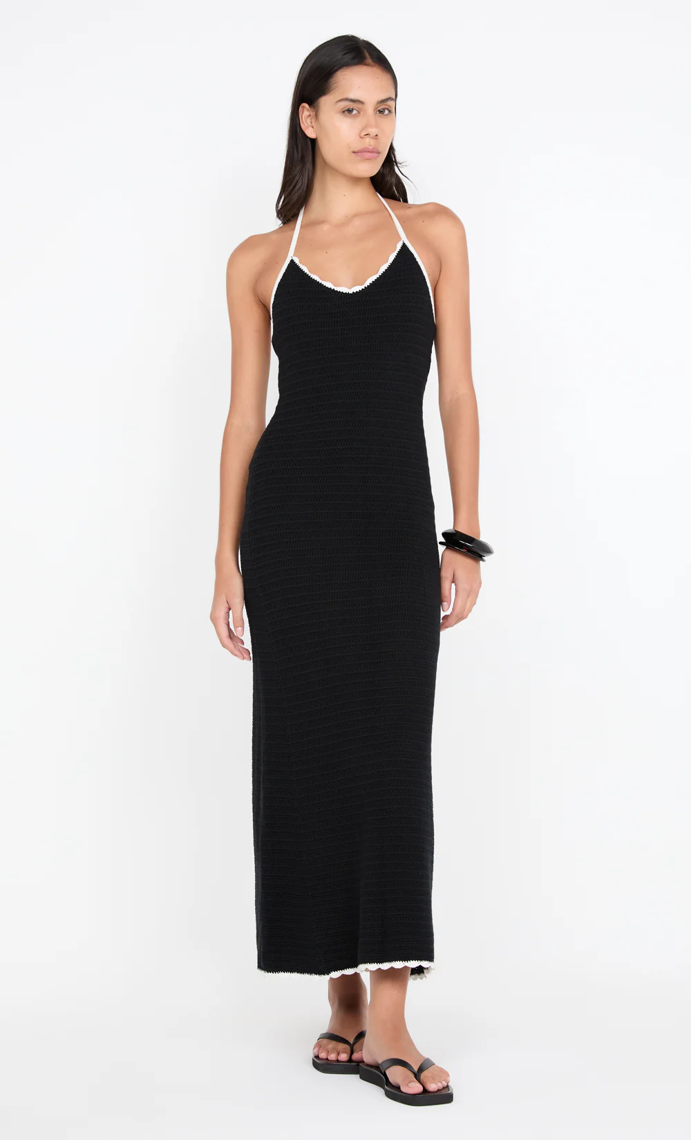 RAVYN HALTER MAXI DRESS - BLACK/WHITE - Image 5