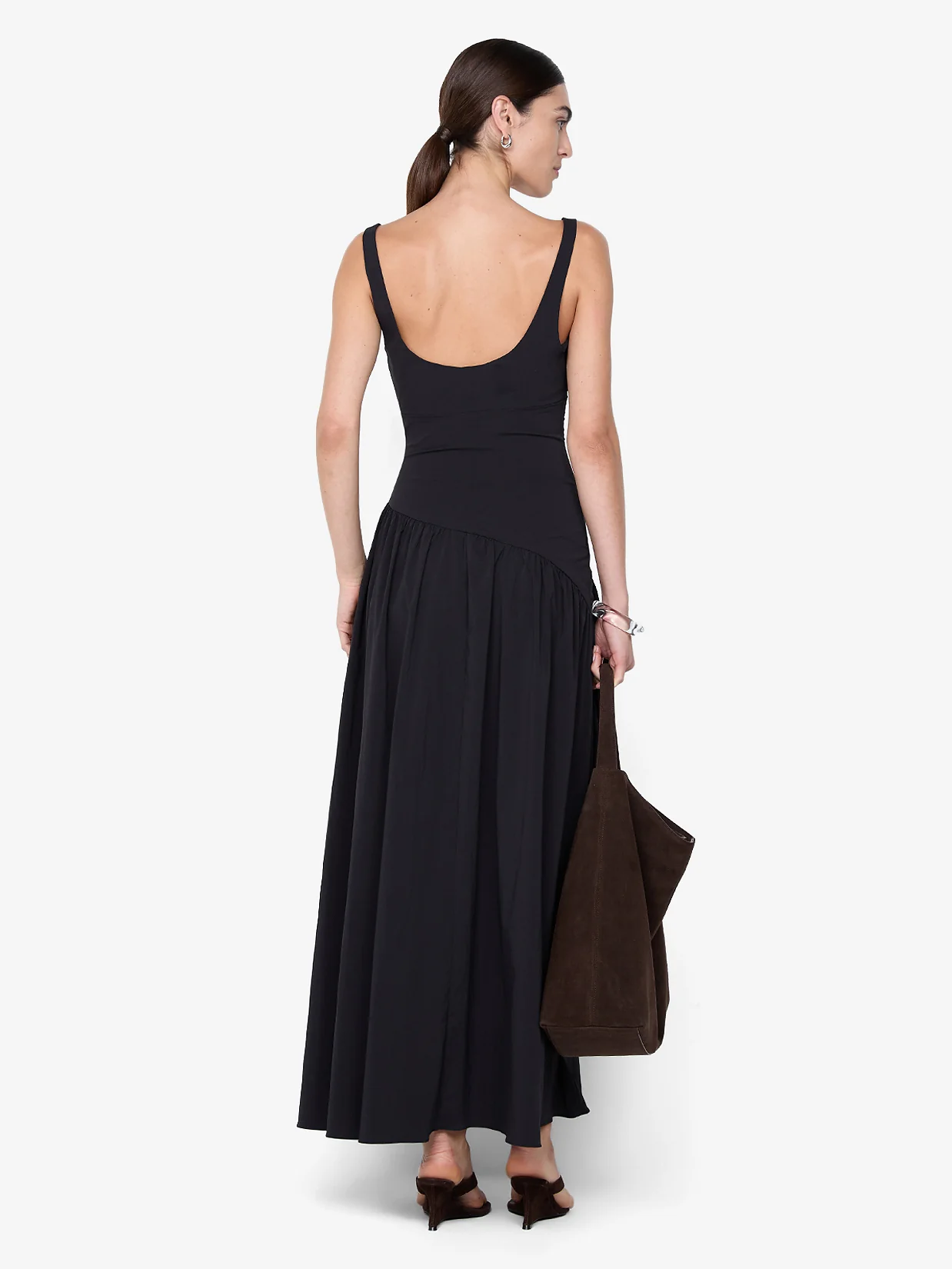 REID ASYM MAXI DRESS - BLACK - Image 3