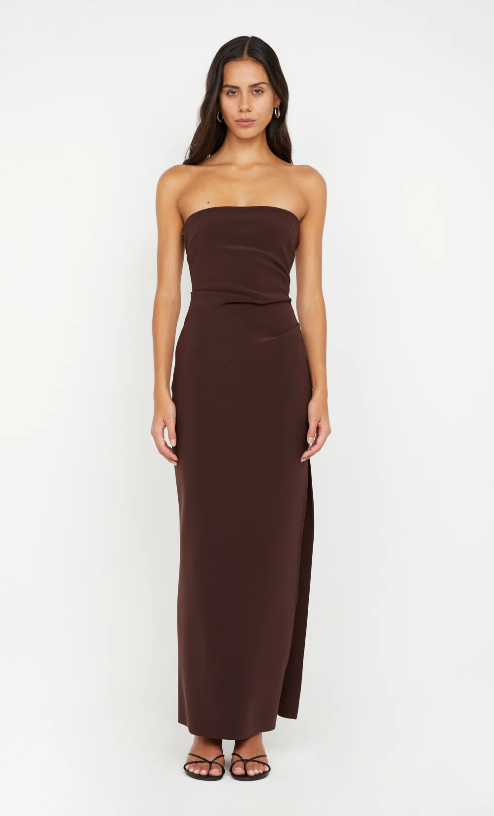 REINA STRAPLESS MAXI DRESS - DARK CHOCOLATE - Image 2