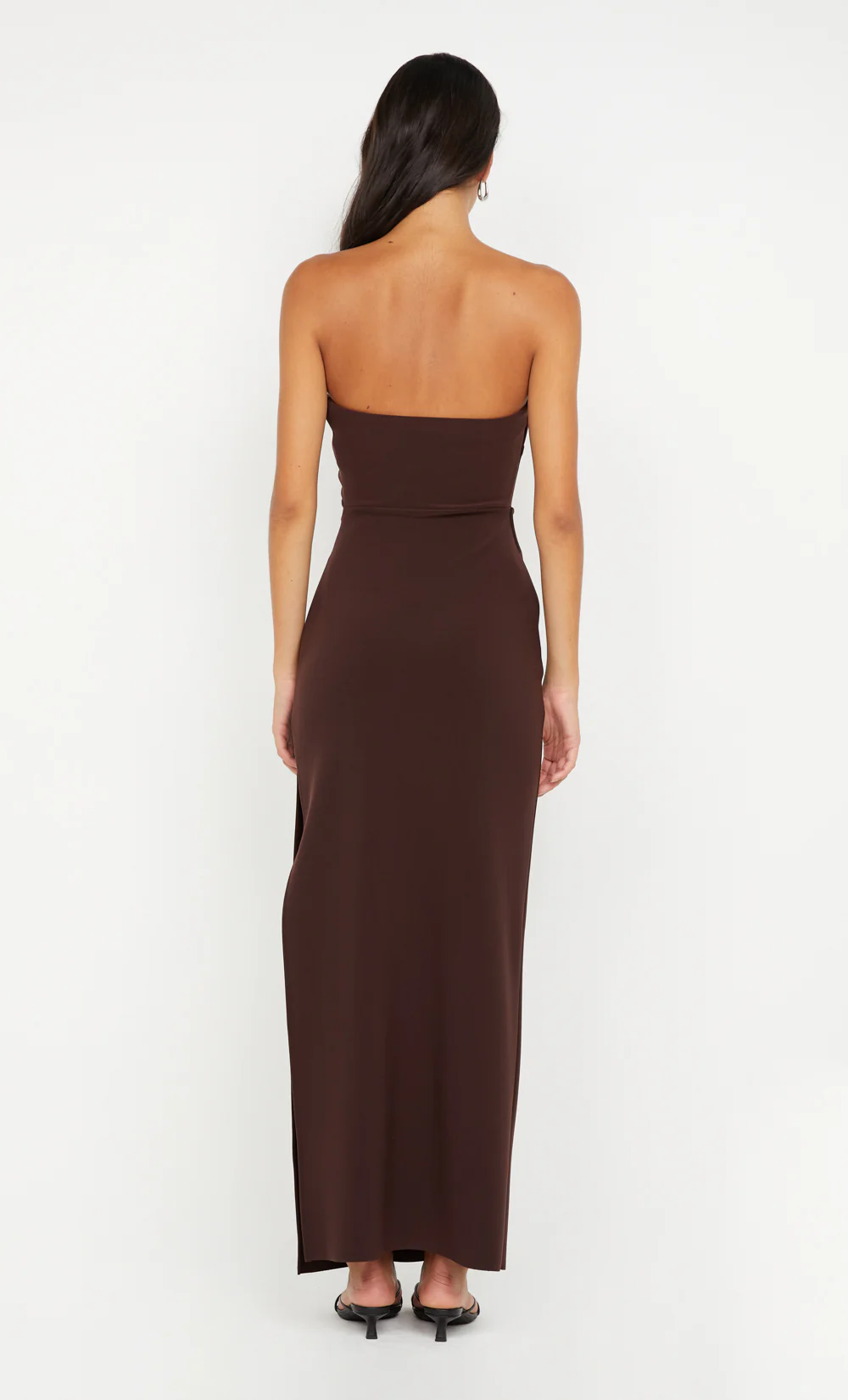 REINA STRAPLESS MAXI DRESS - DARK CHOCOLATE - Image 3
