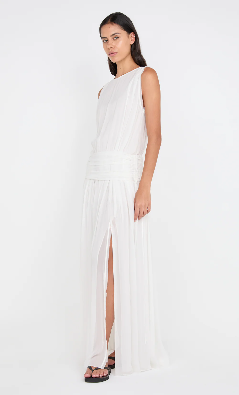 RHONE DROP WAIST DRESS - IVORY - Image 3