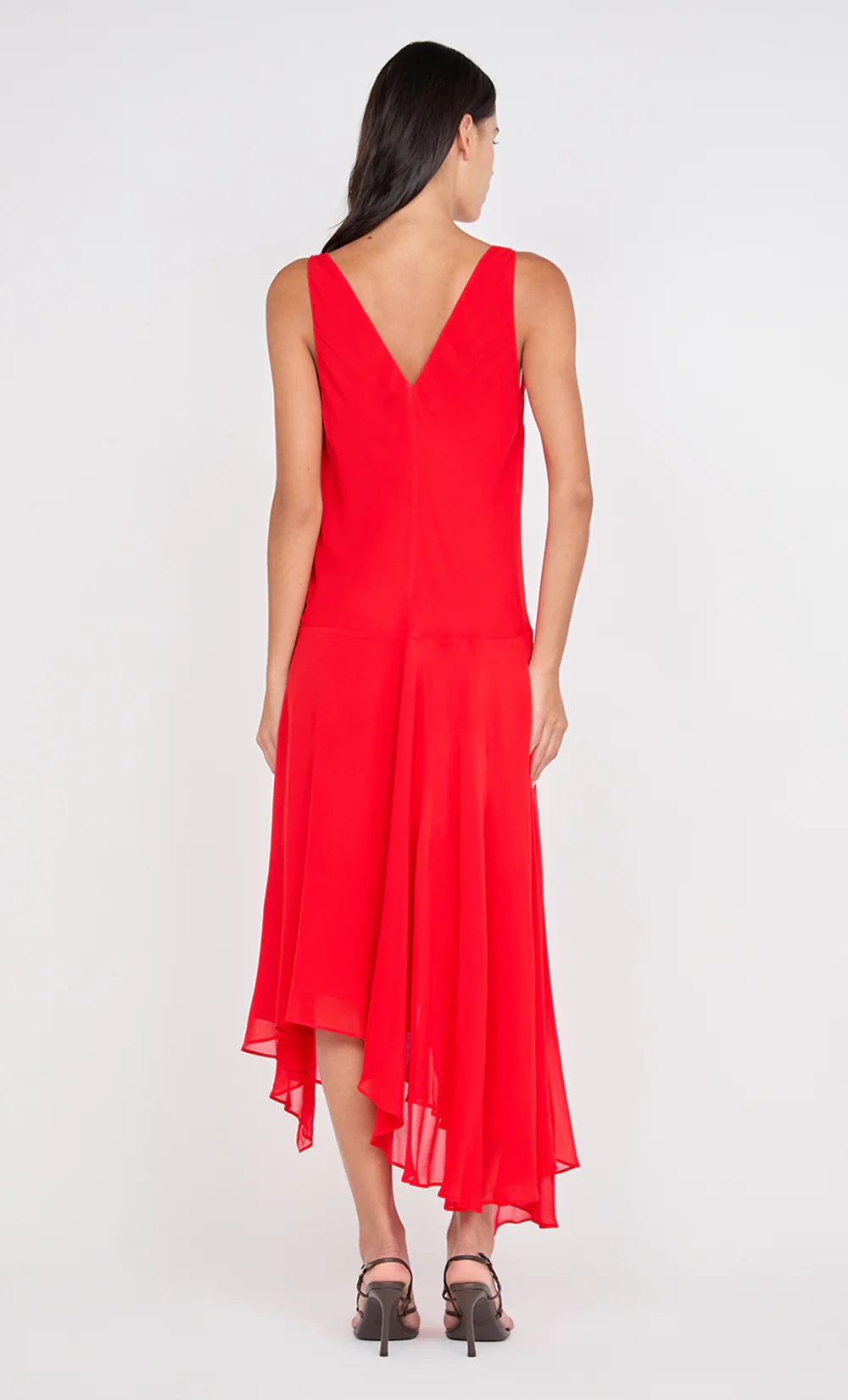 RHONE WRAP ASYM DRESS - CHILLI - Image 5
