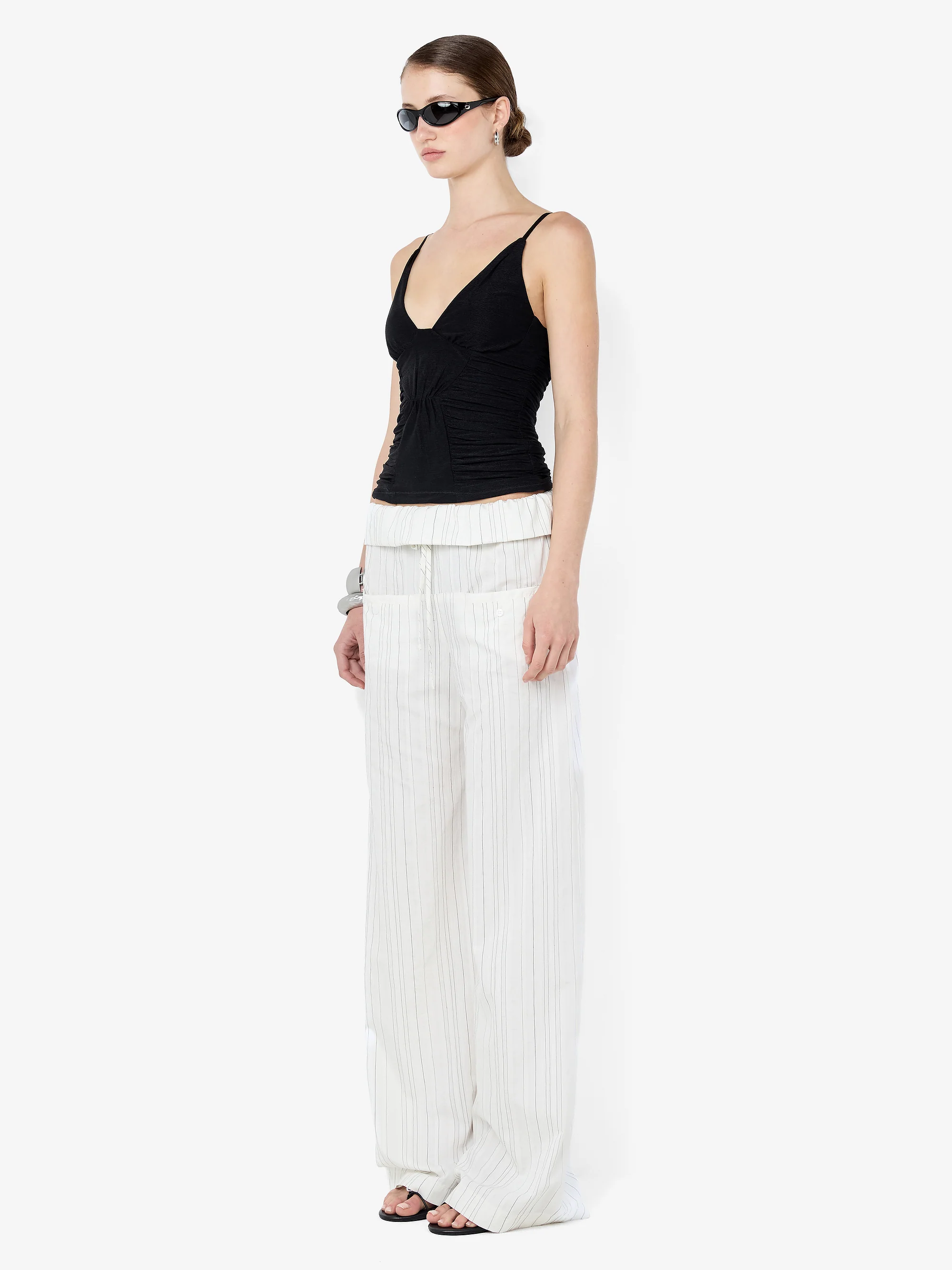 ROMI PANT - IVORY/BLACK STRIPE - Image 2