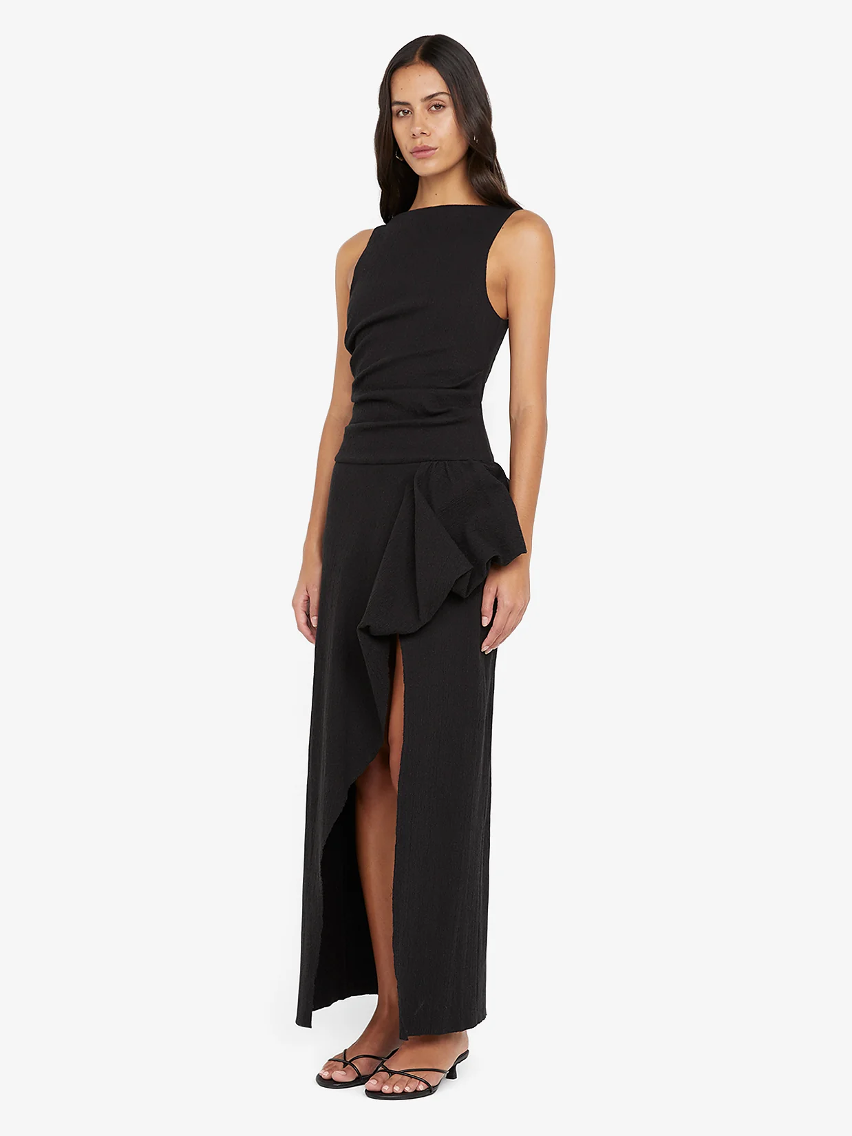 ROWENA ASYM DRESS - BLACK - Image 2