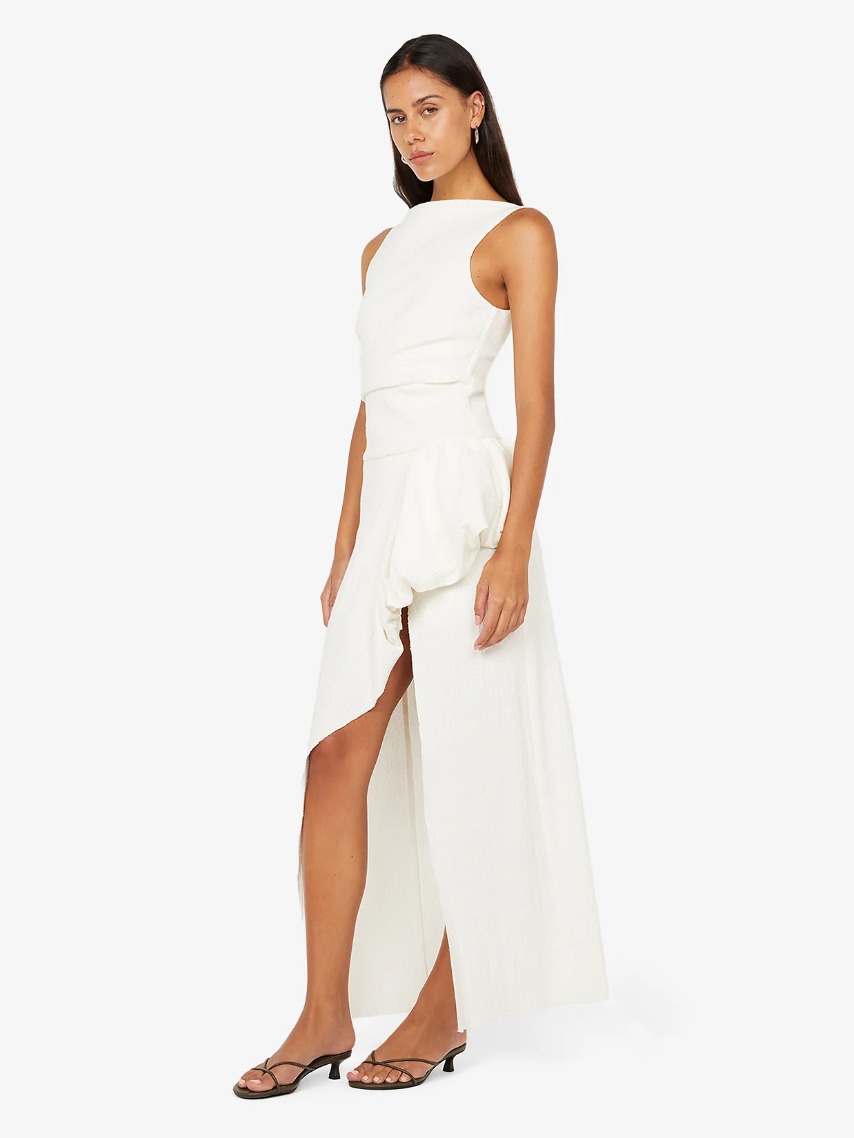 ROWENA ASYM DRESS - WHITE - Image 3