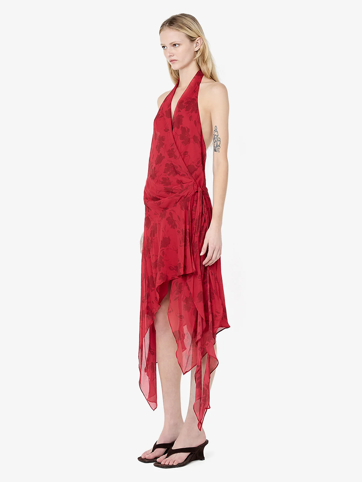 RUBY WRAP MIDI DRESS - CHERRY FLORAL - Image 4