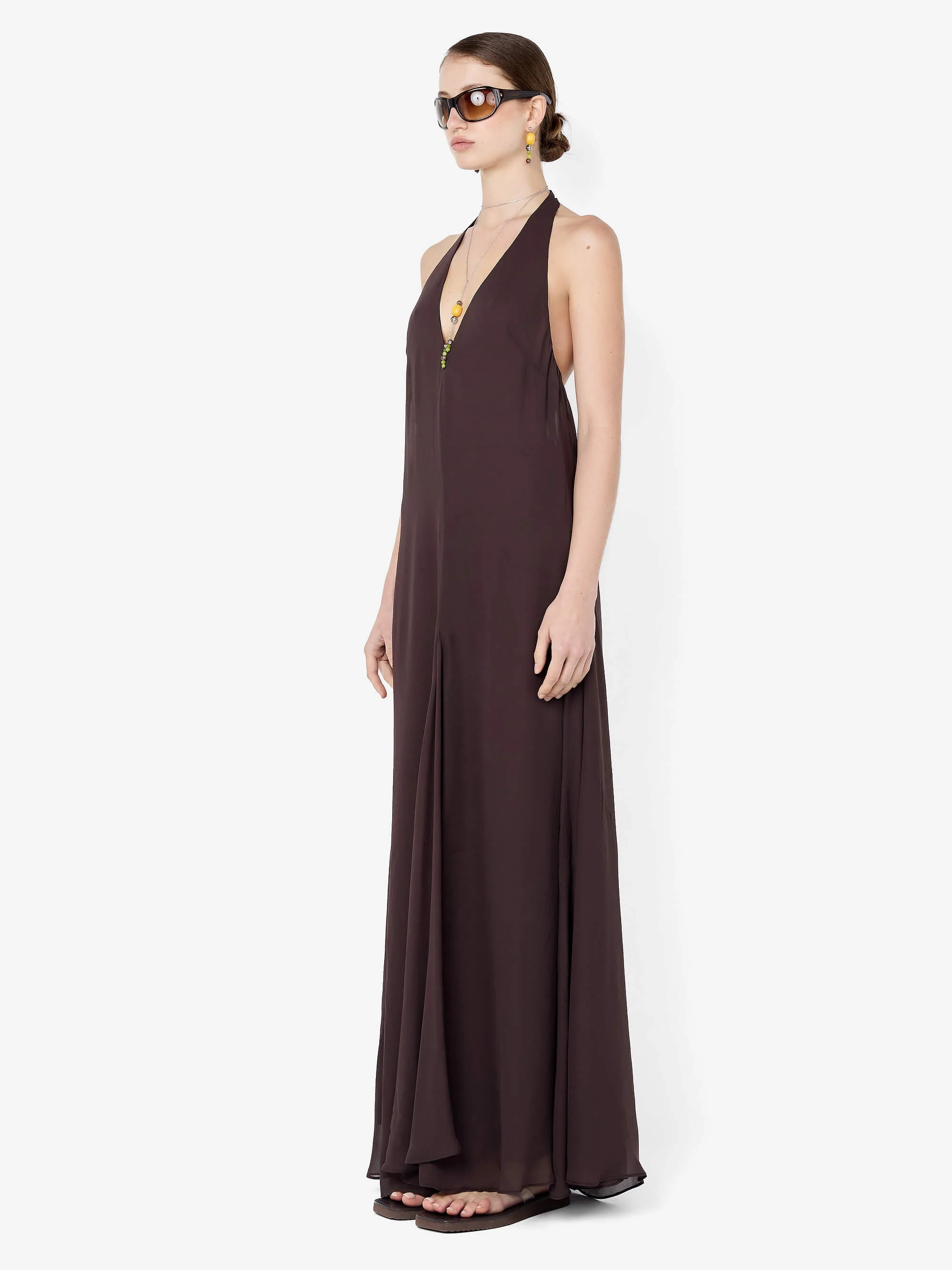 SABRINA TRAPEZE DRESS - DARK CHOCOLATE - Image 2
