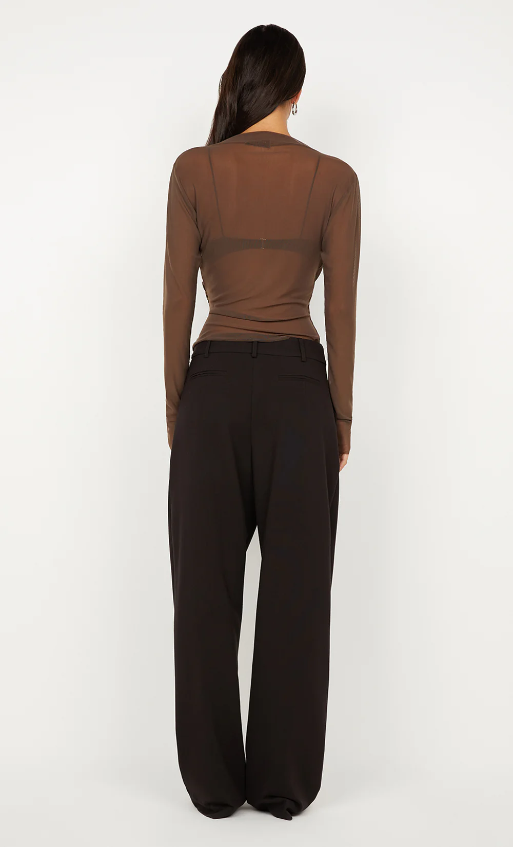 SALINA LONG SLEEVE TOP - MILK CHOCOLATE - Image 4