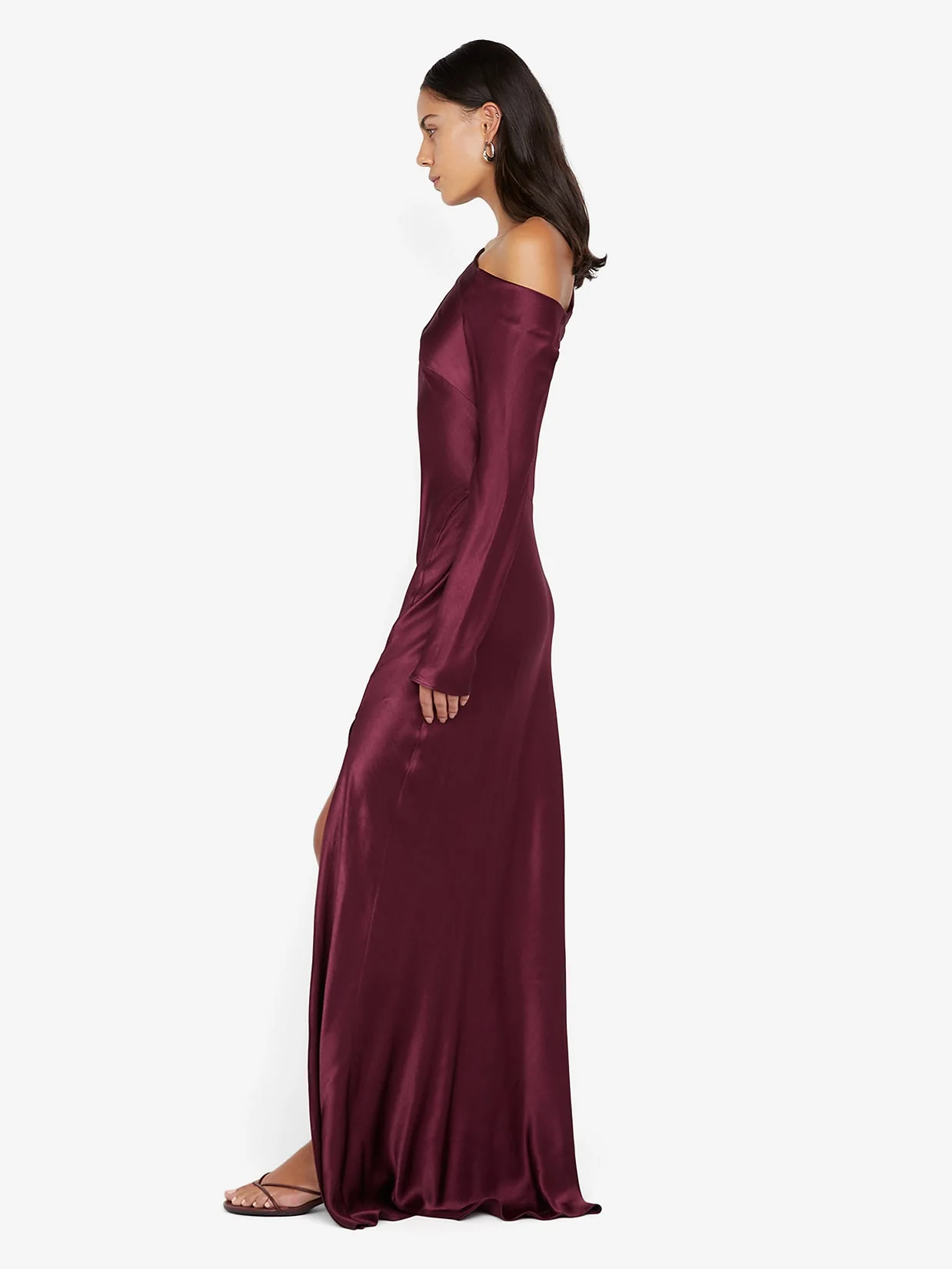 SIENA ASYM MAXI DRESS - PLUM - Image 4