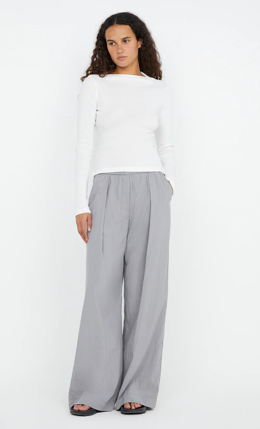 SIERA LONG SLEEVE TOP - IVORY