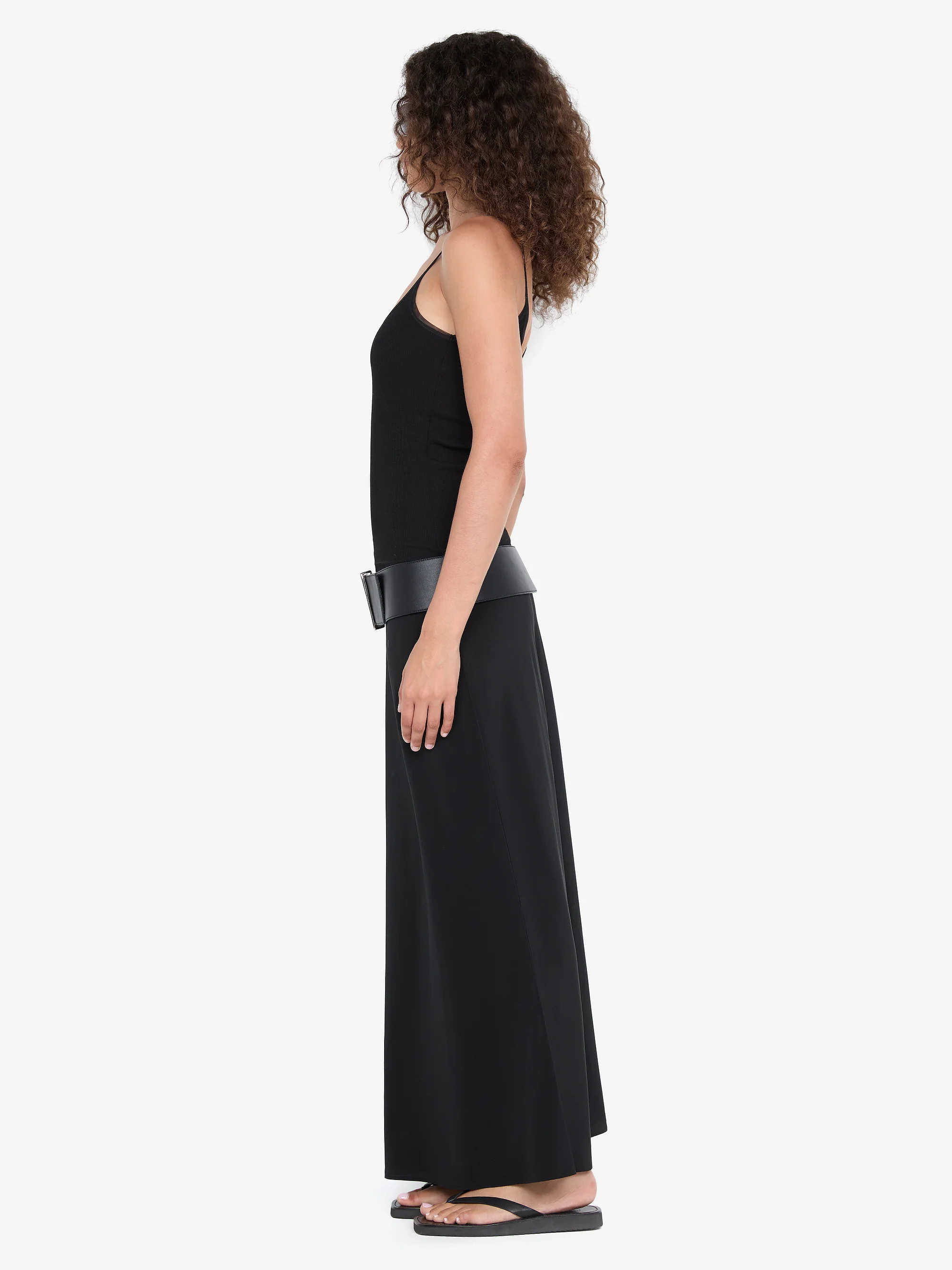 SILK BIAS MAXI SKIRT - BLACK - Image 3