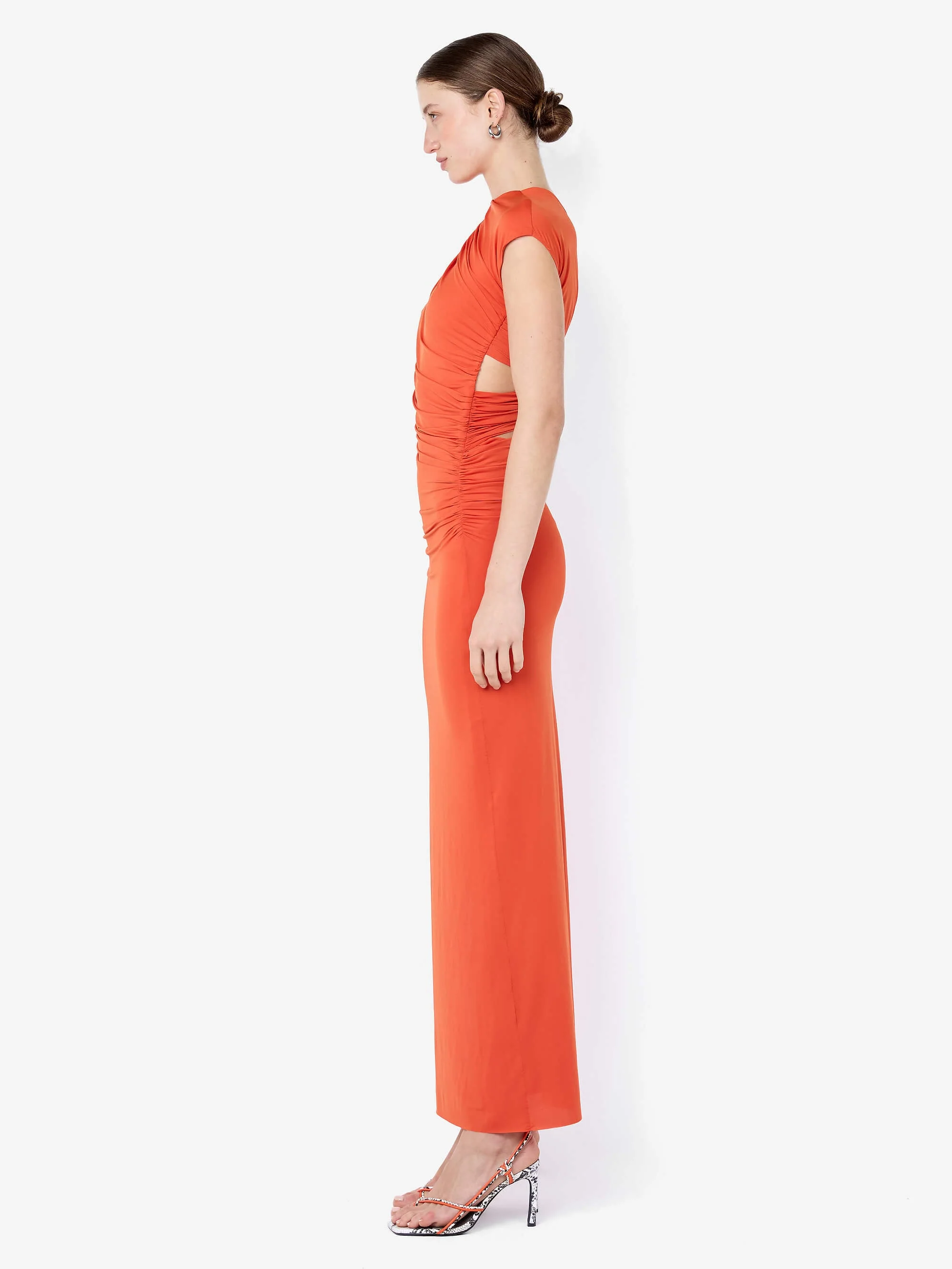 SOLENNE TWIST MAXI DRESS - PERSIMMON - Image 3