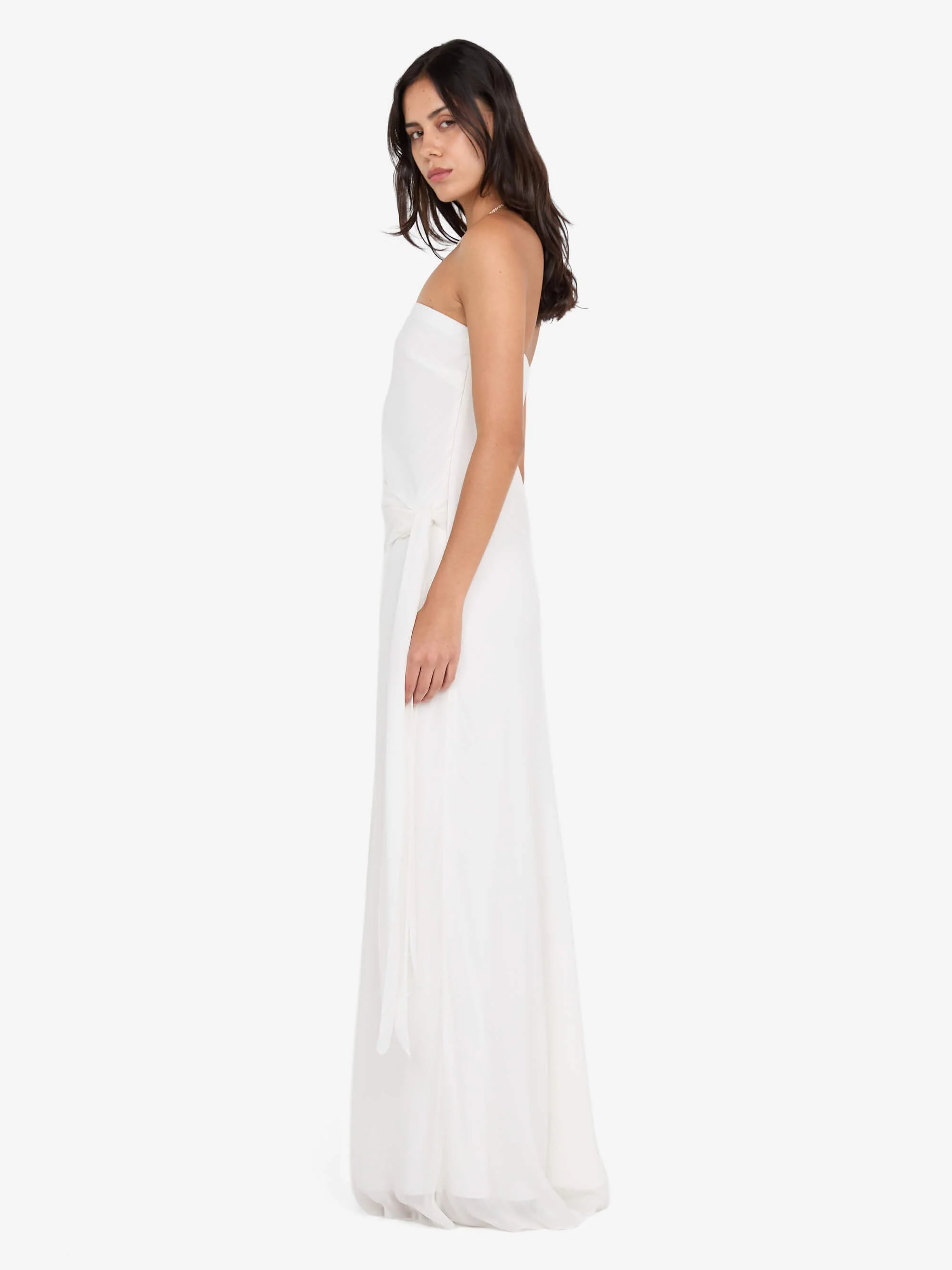 SONEVA STRAPLESS MAXI DRESS - IVORY - Image 3