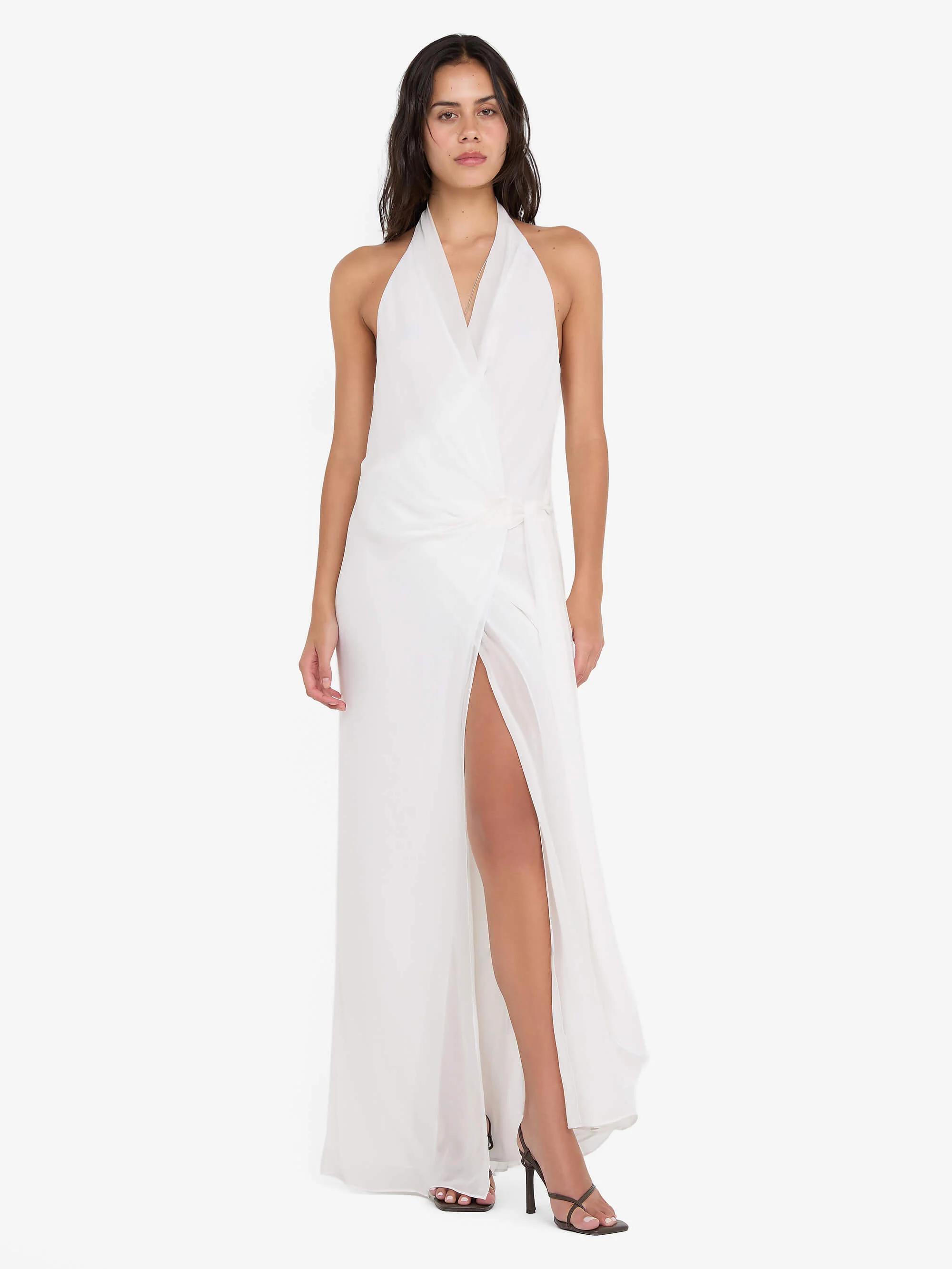 SONEVA WRAP DRESS - IVORY - Image 4