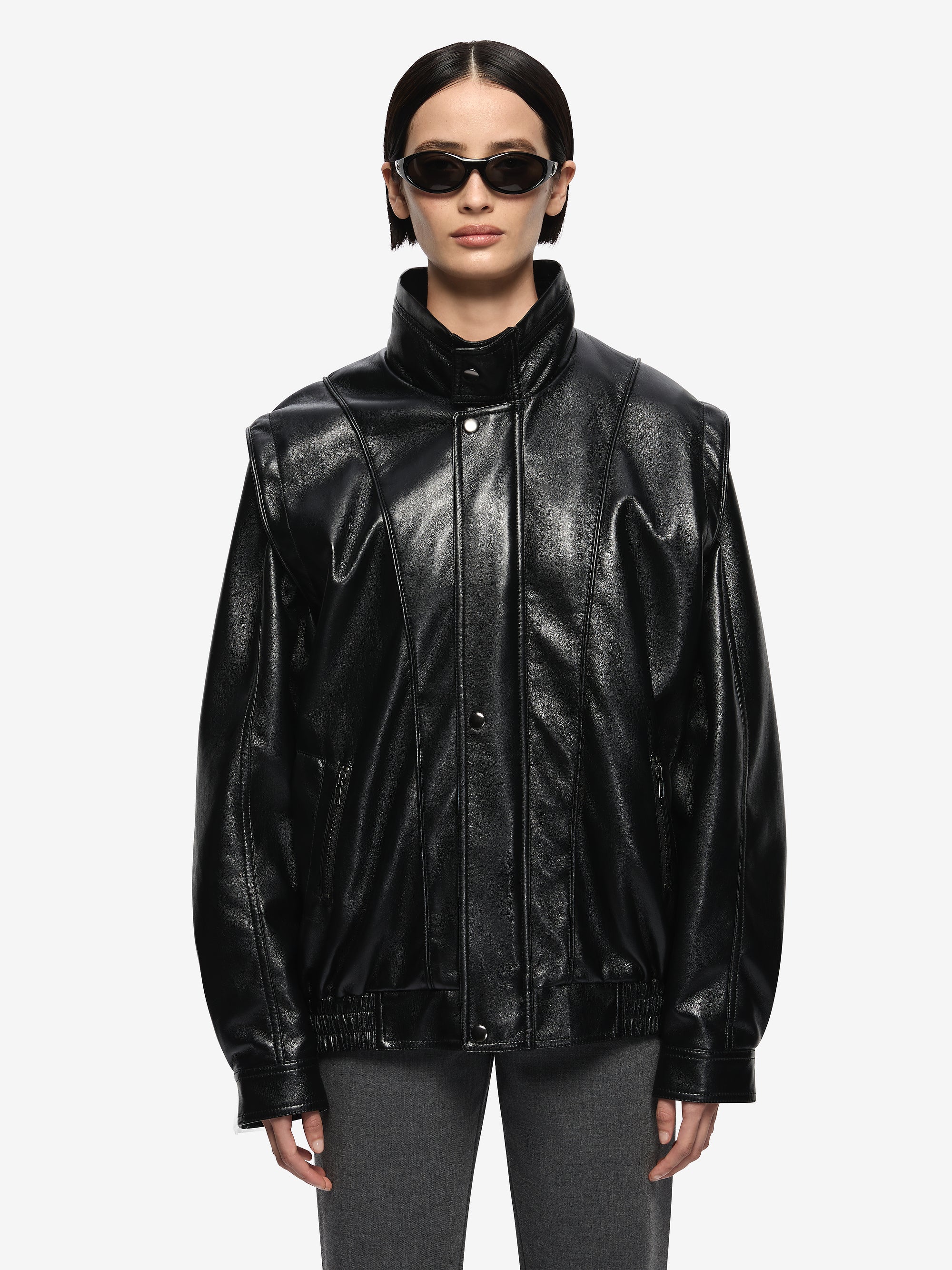 STEVIE LONGLINE JACKET - BLACK