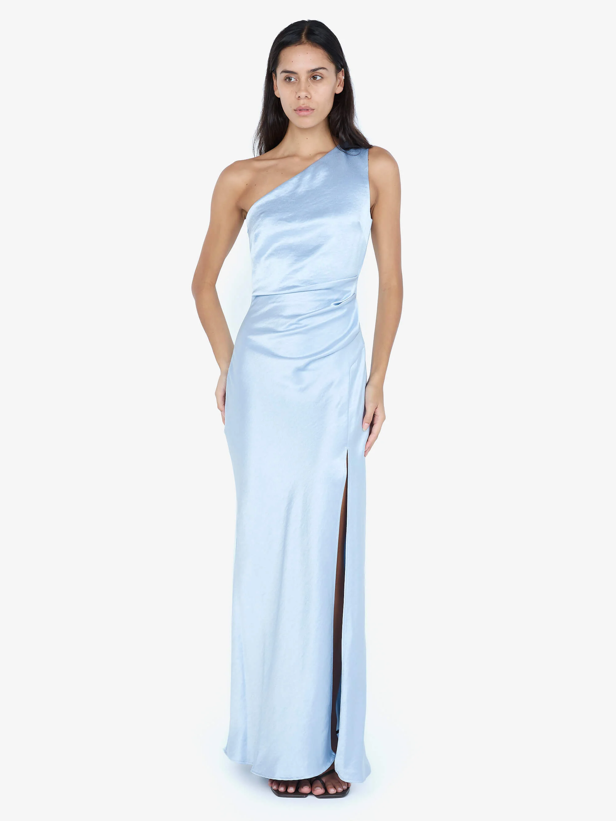 THE DREAMER ASYM DRESS - DUSTY BLUE