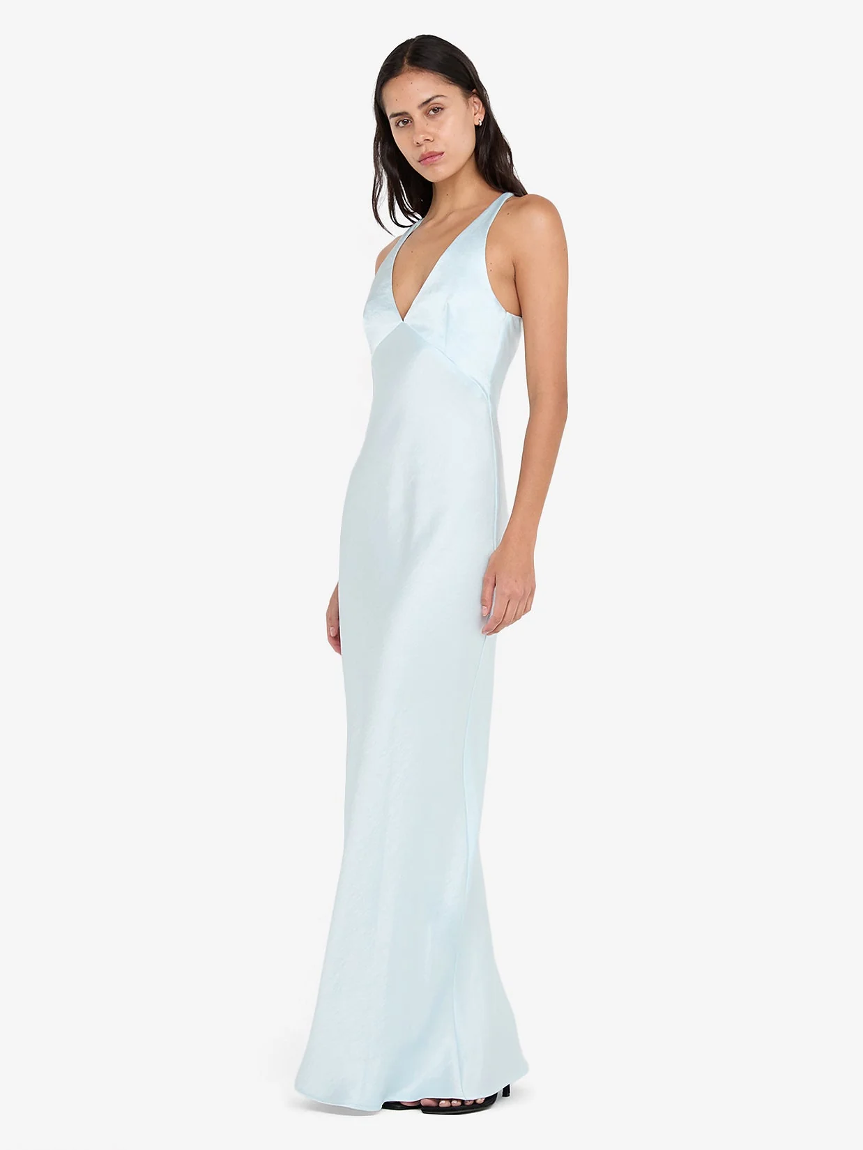 THE DREAMER V NECK DRESS - ARCTIC BLUE - Image 3