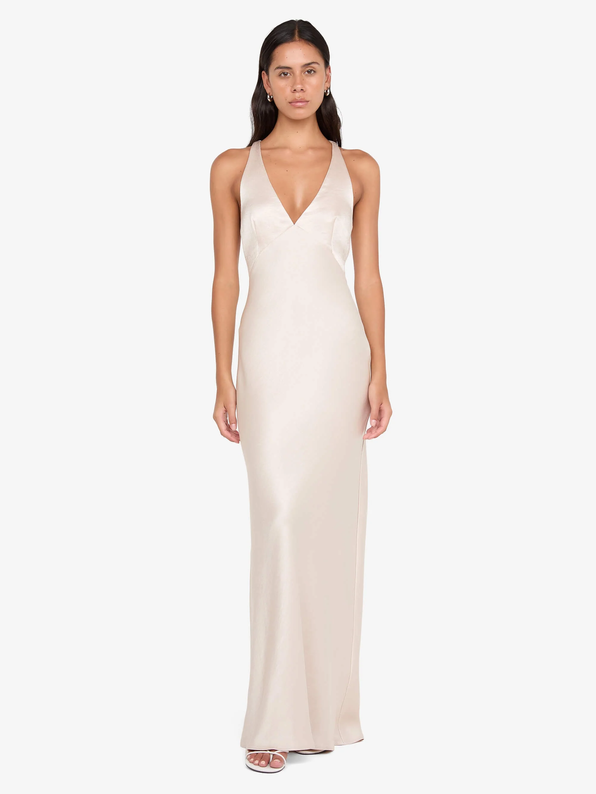 THE DREAMER V NECK DRESS - SAND - Image 2