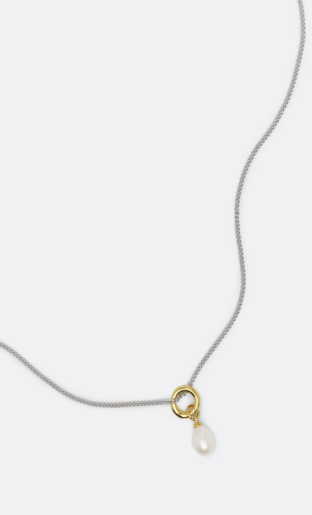 TIM PEARL NECKLACE - SILVER/GOLD - Image 2